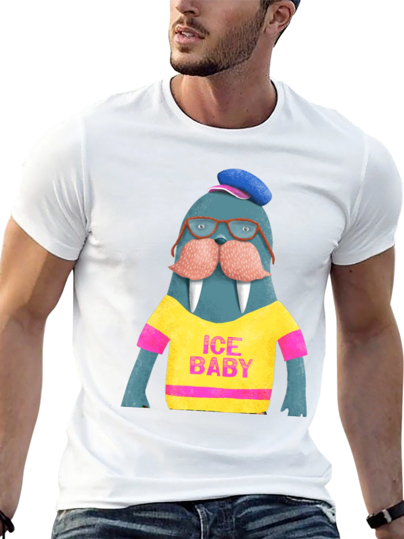 Black Ice Baby Walrus Graphic Tee - Men's Black T-Shirt view 13