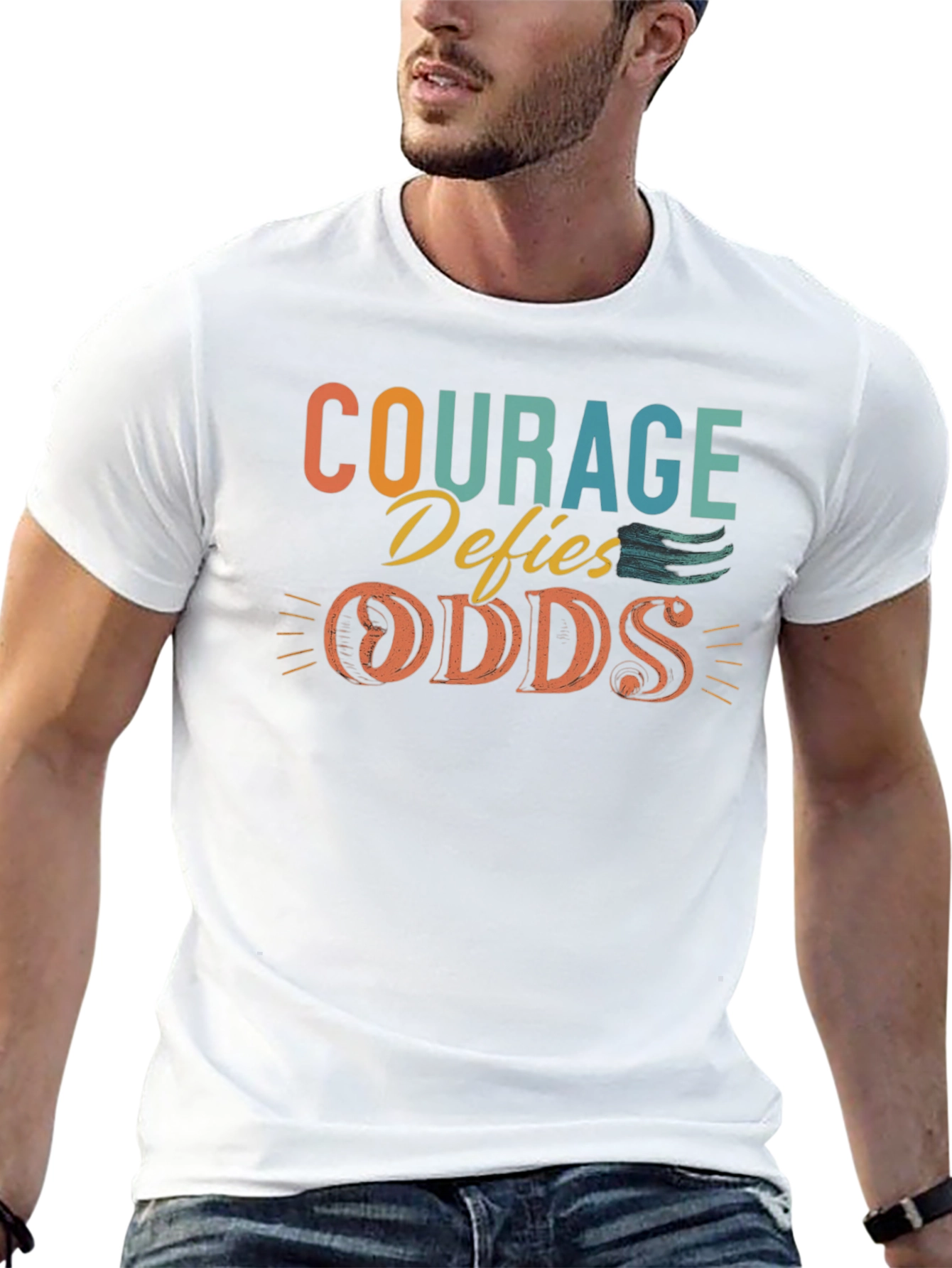 Black Courage Defies Odds Graphic Tee view 13