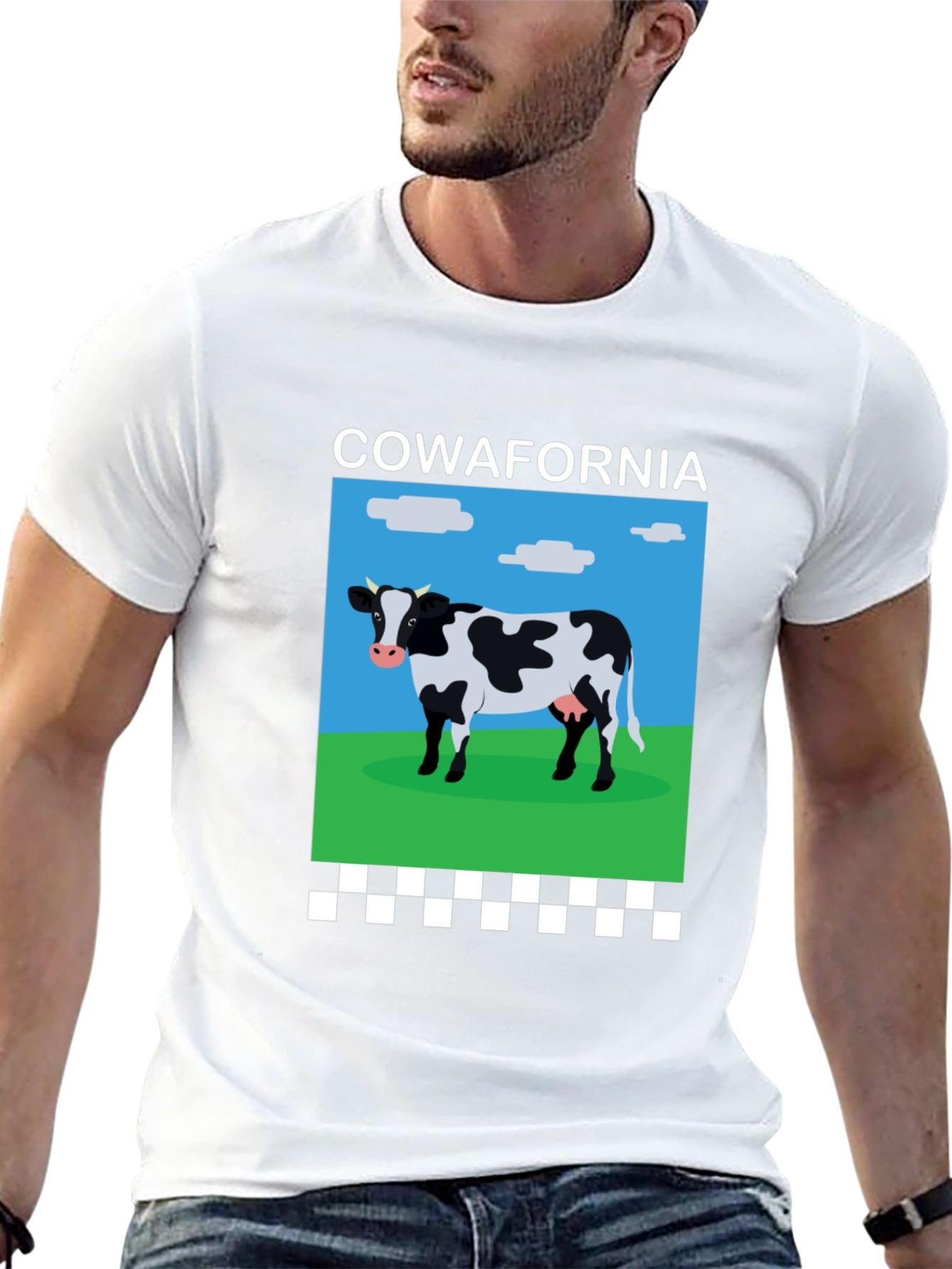 Black Cow-afornia T-Shirt: Hilarious Cow Design Tee view 13