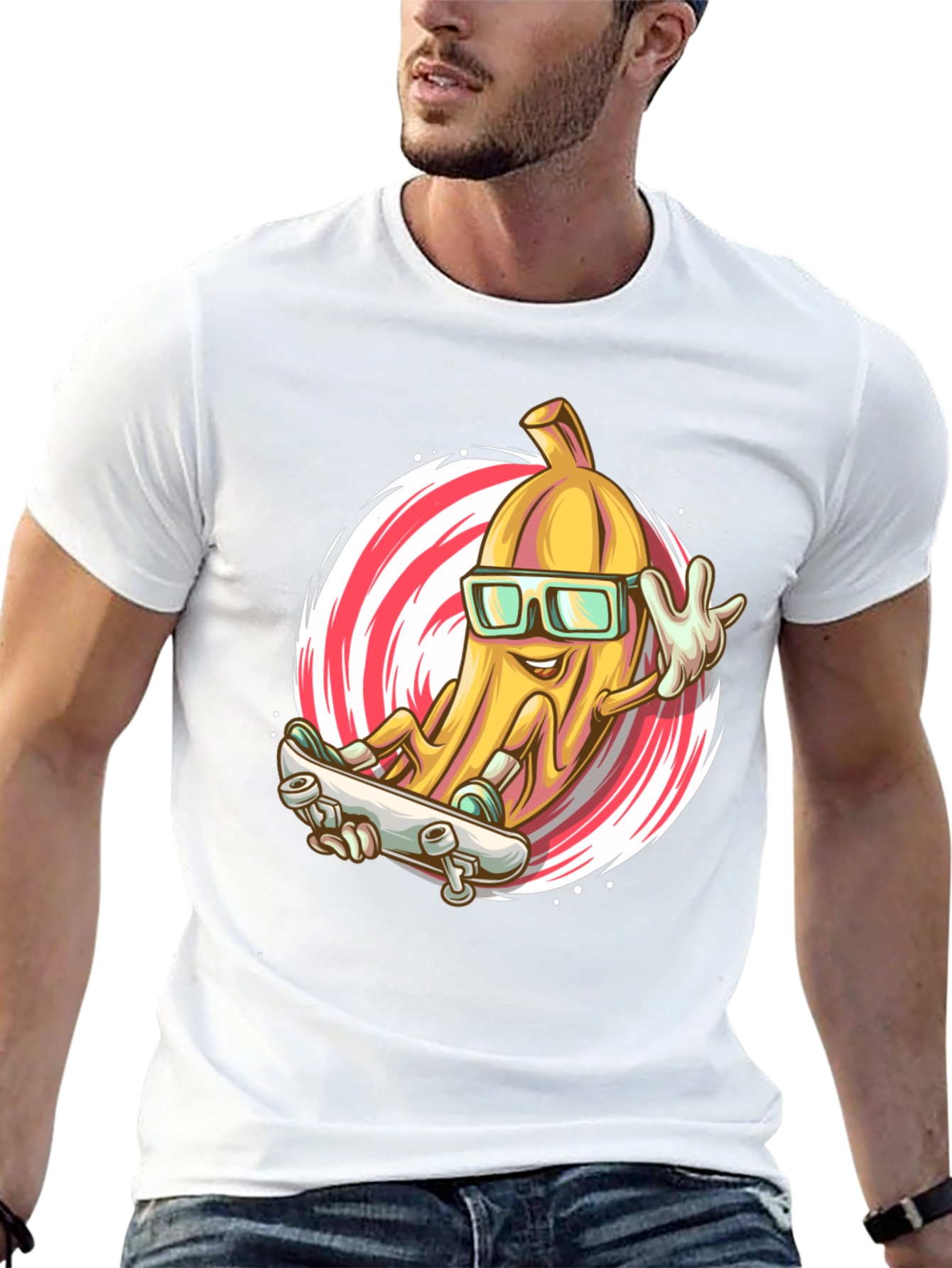 Black Cool Banana Skateboard T-Shirt view 13