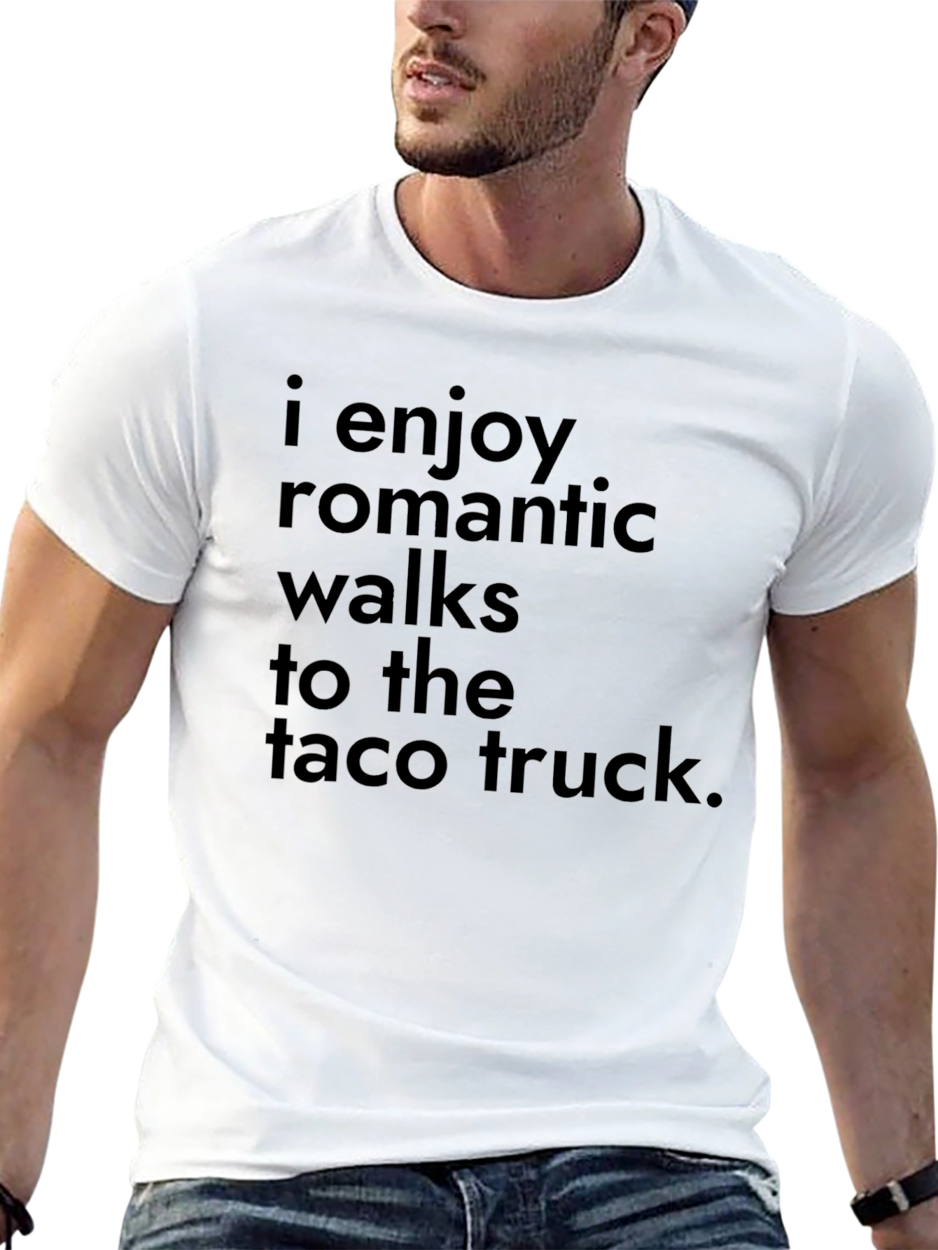 Black Funny Taco Truck Romantic Walks T-Shirt view 13