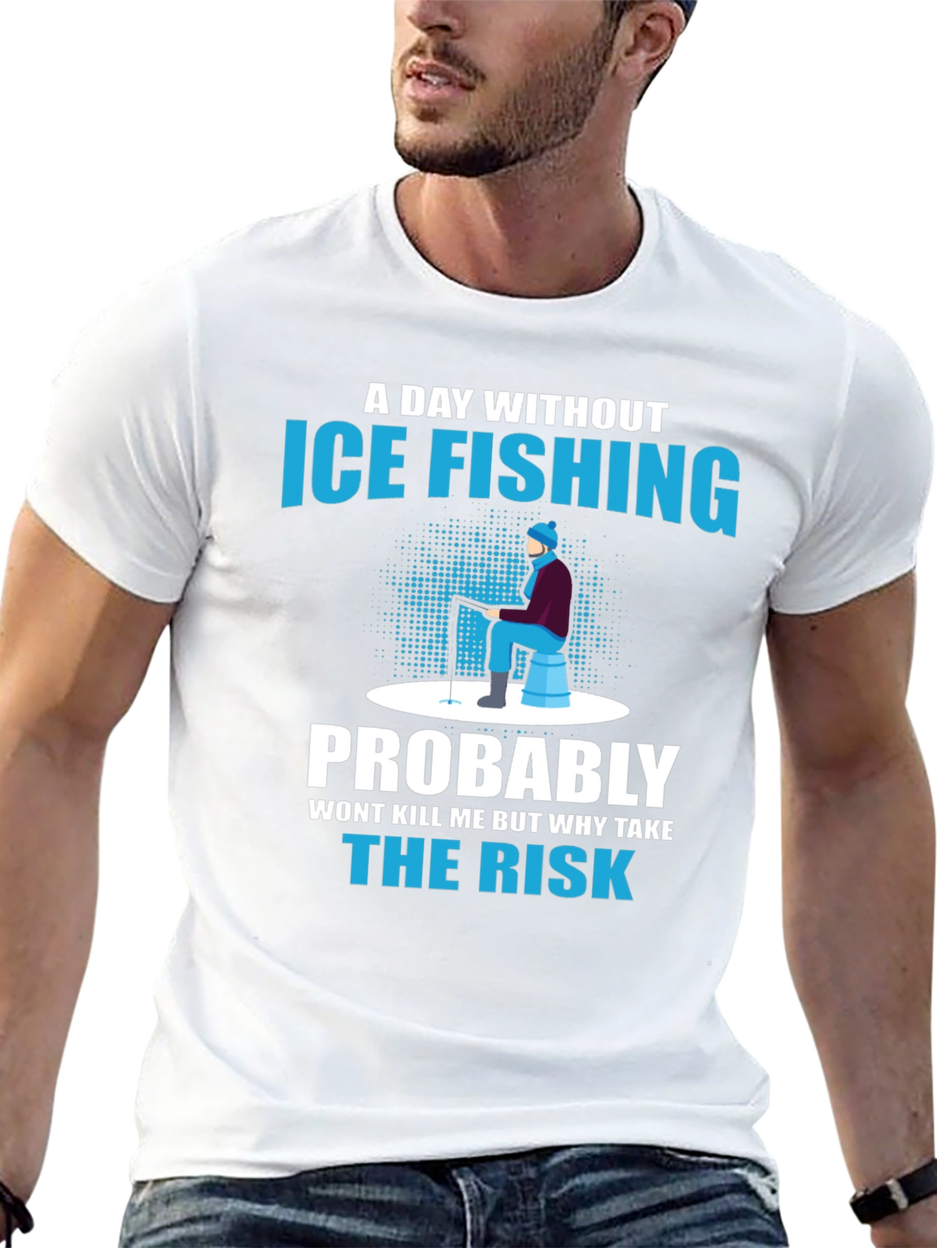 Black Ice Fishing Graphic T-Shirt view 13