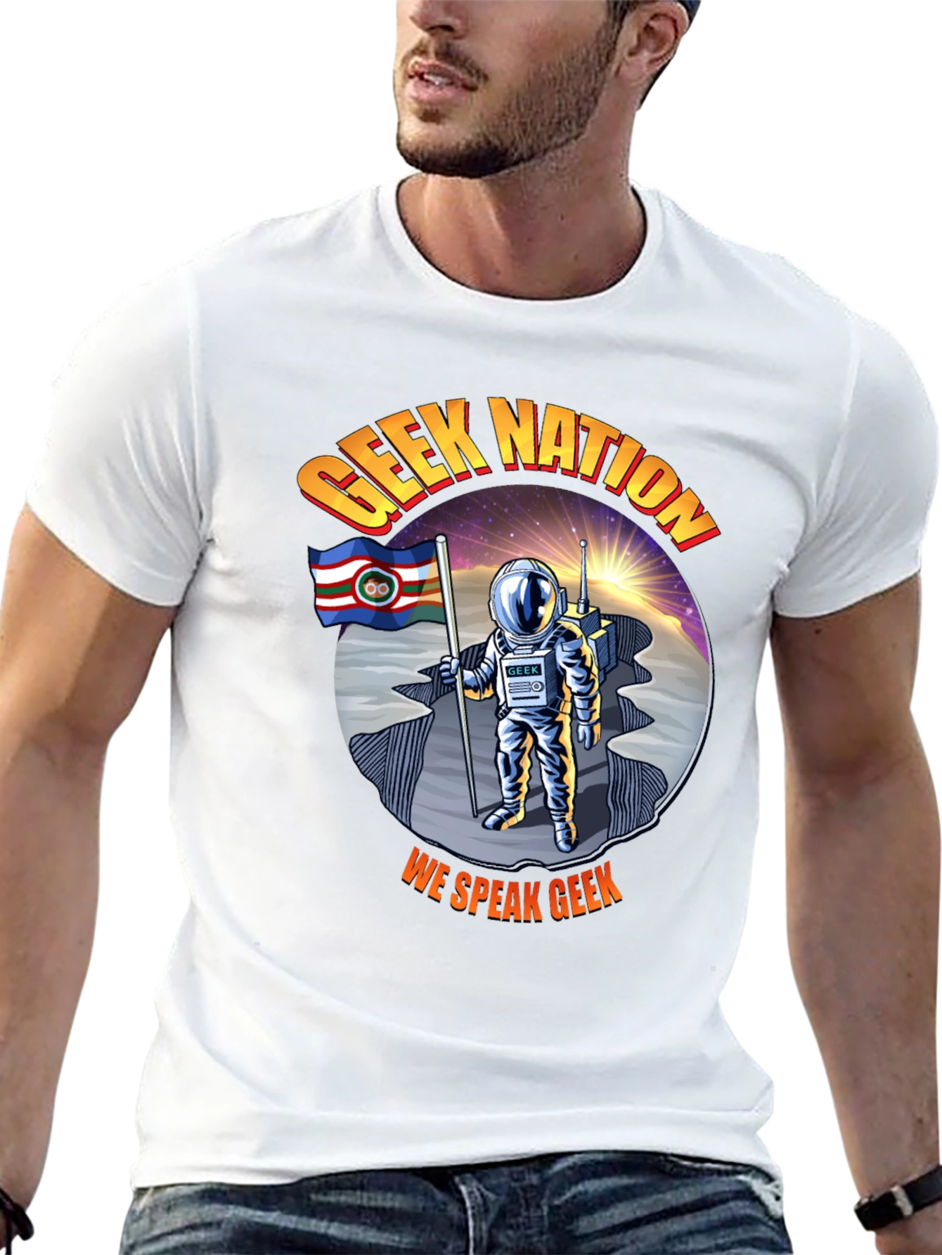 Black Geek Nation T-Shirt: Astronaut Design view 13