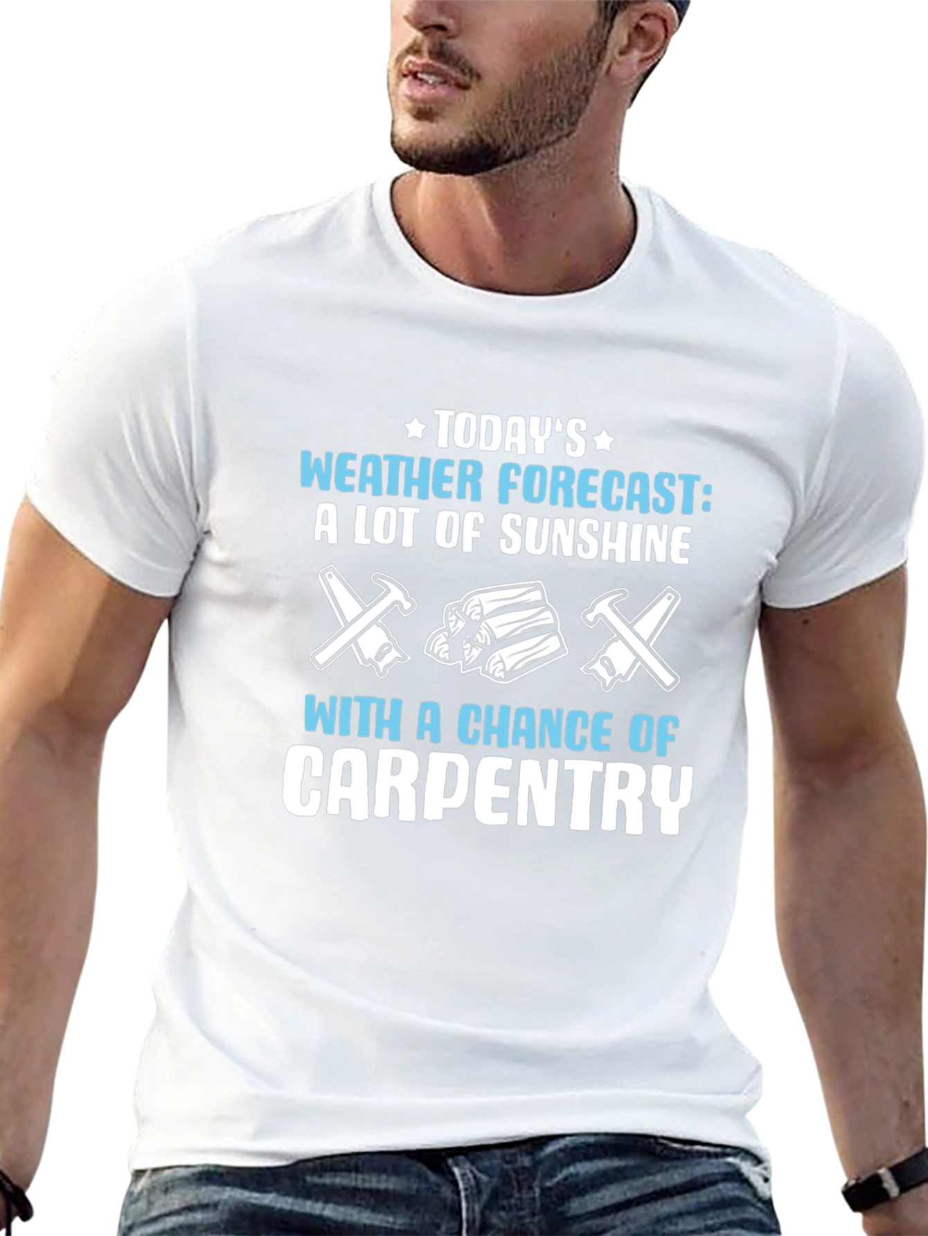 Black Carpenter Weather Forecast T-Shirt view 13