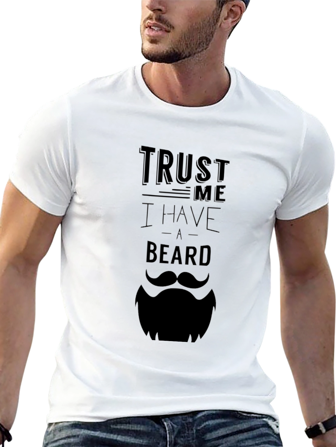 Black Trust Me I Have A Beard Graphic T-Shirt view 13