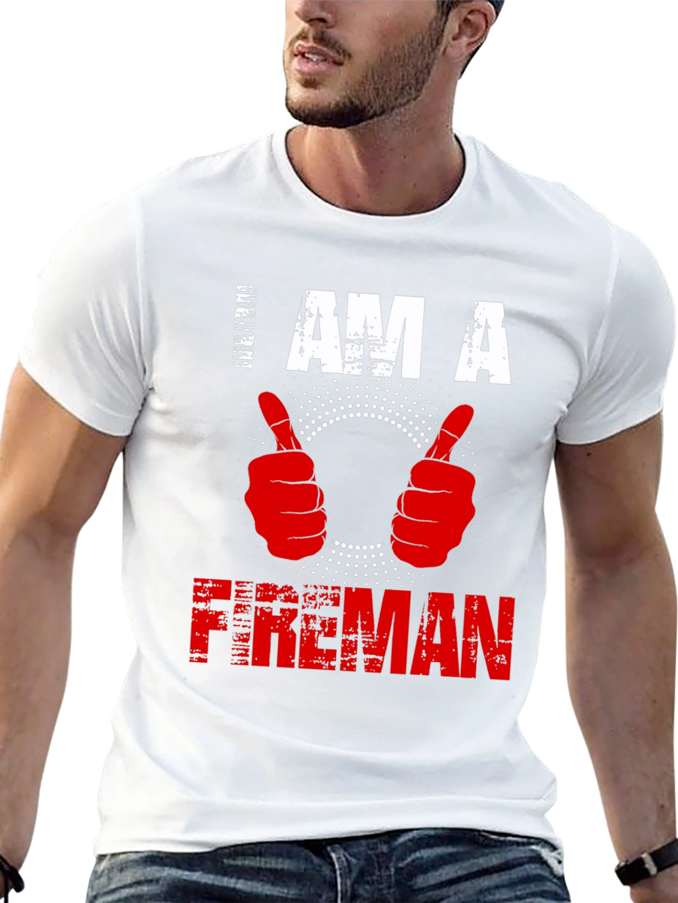 Black I am a Fireman T-shirt - Graphic Print view 13