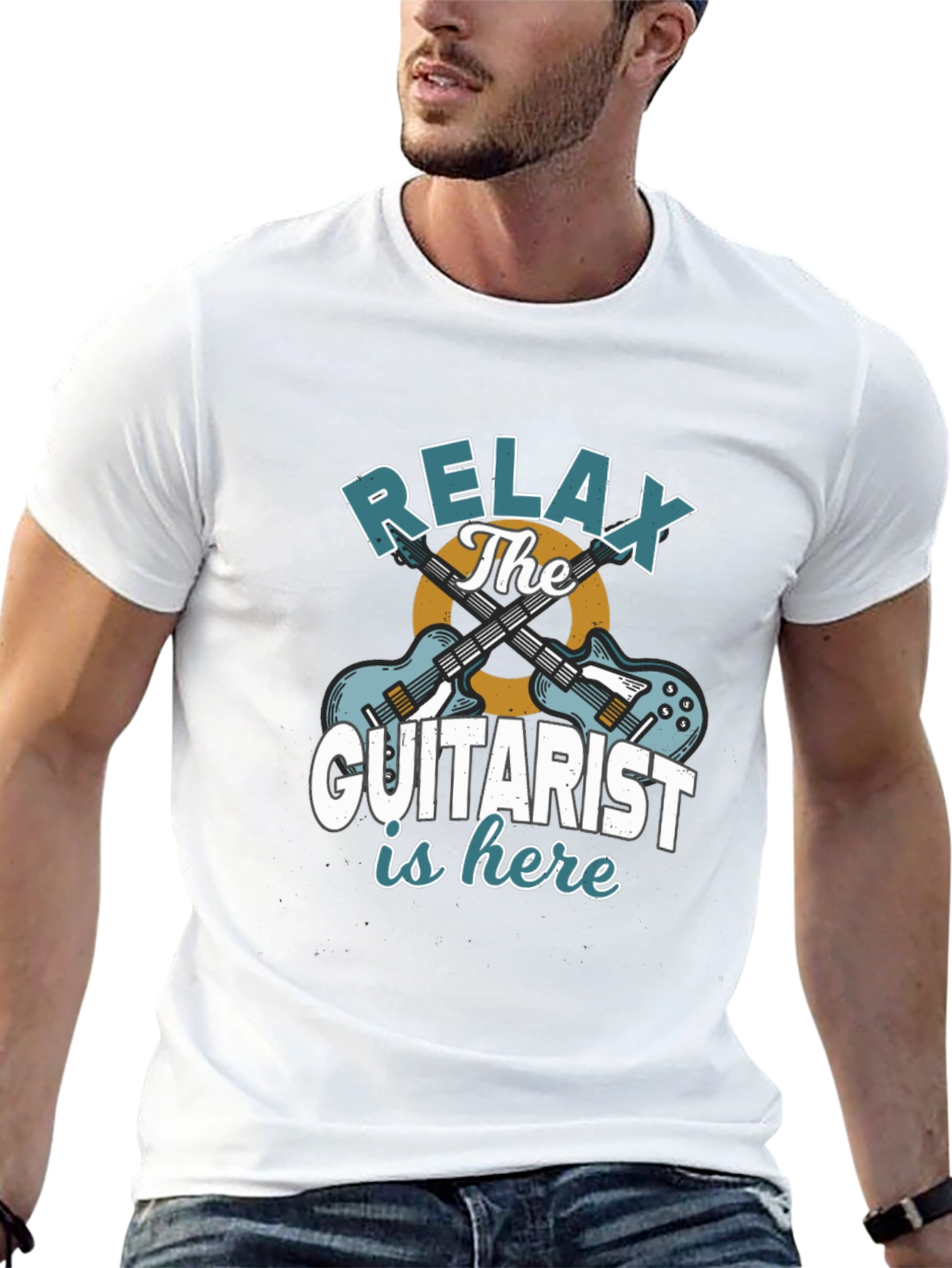 Relax The Guitarist is Here Graphic T-Shirt - 13