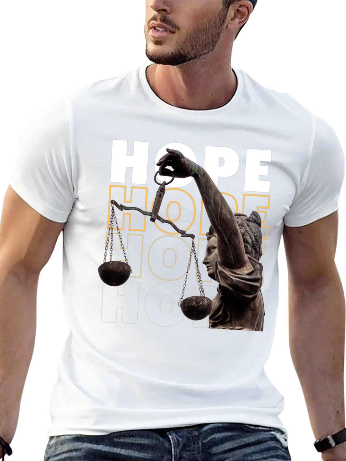 Black Hope Justice T-Shirt - Black Graphic Tee view 13