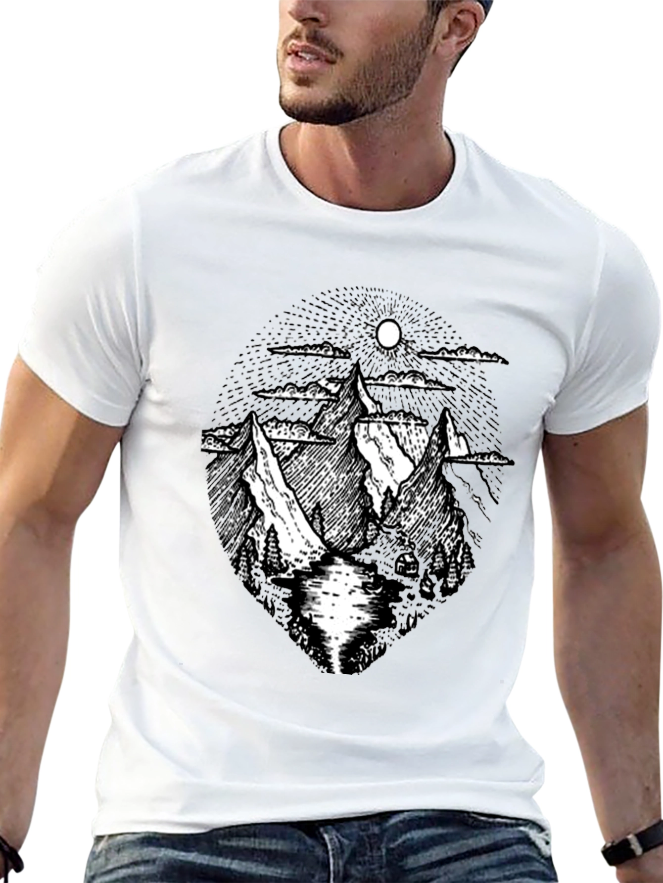 Black Mountain Graphic Black T-Shirt view 13