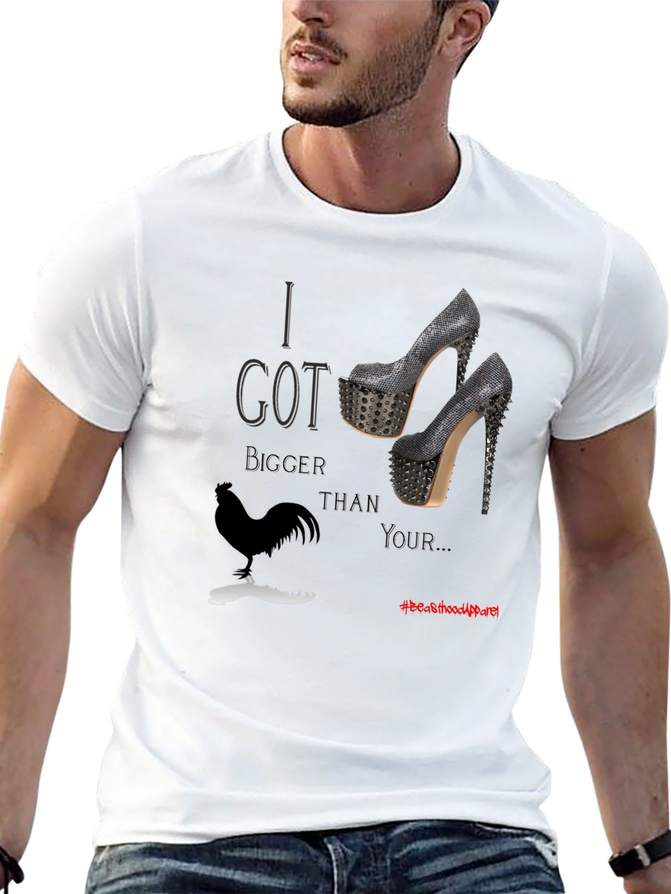 Black I Got Bigger Chicken Than Yours T-Shirt view 13