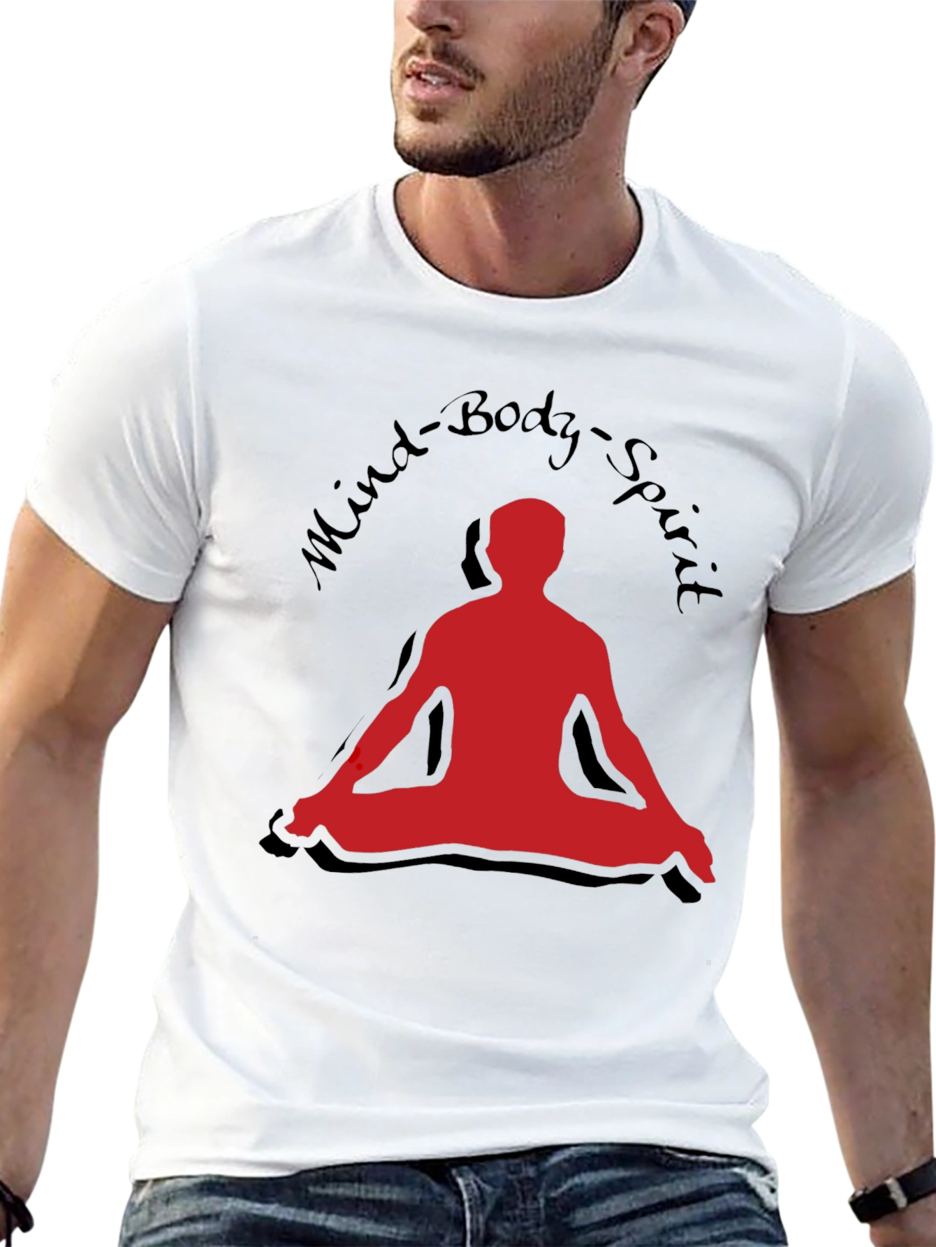Black Mind Body Spirit T-Shirt - Yoga Meditation Tee view 13