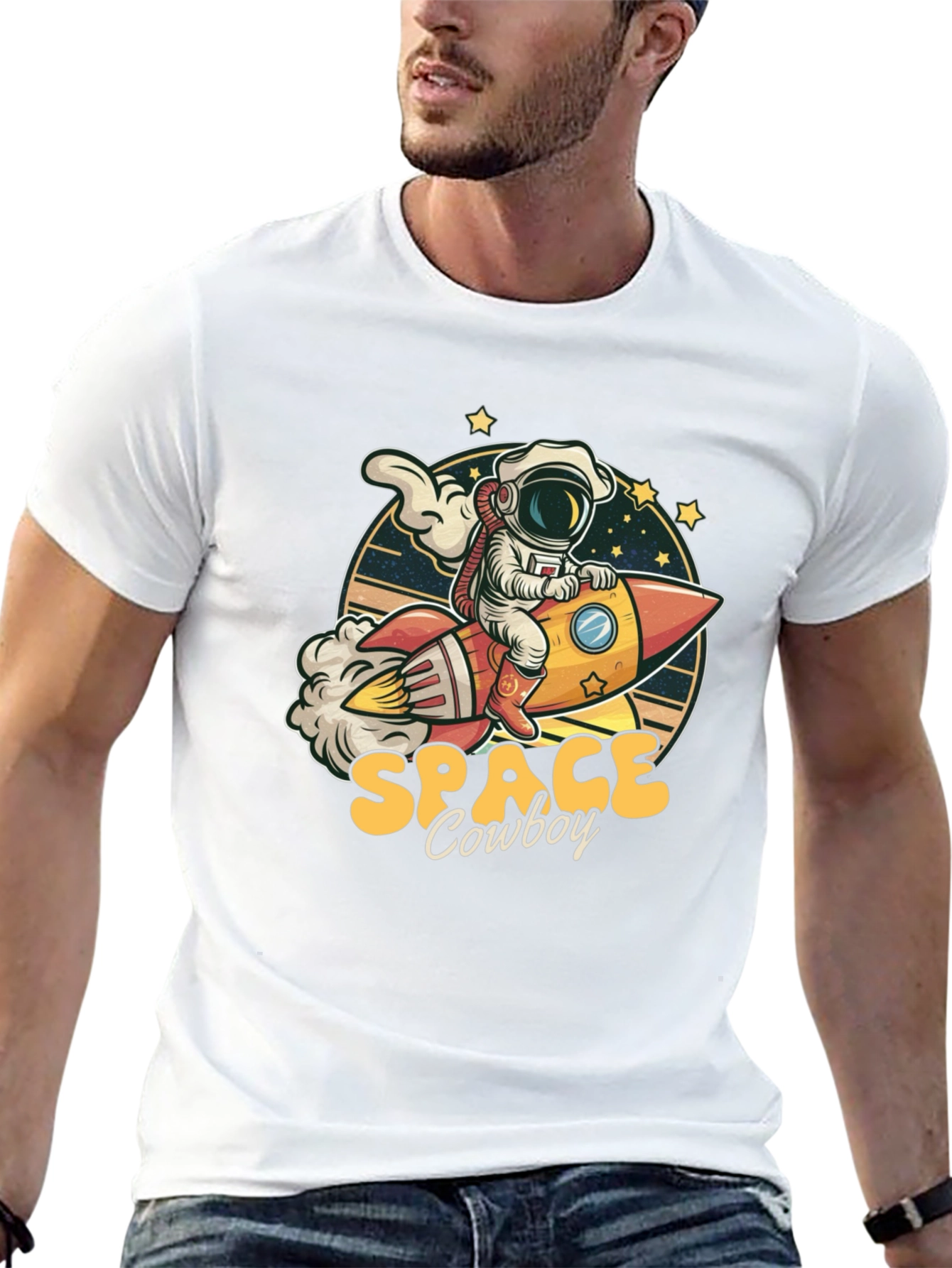 Black Space Cowboy Graphic Tee - Black view 13