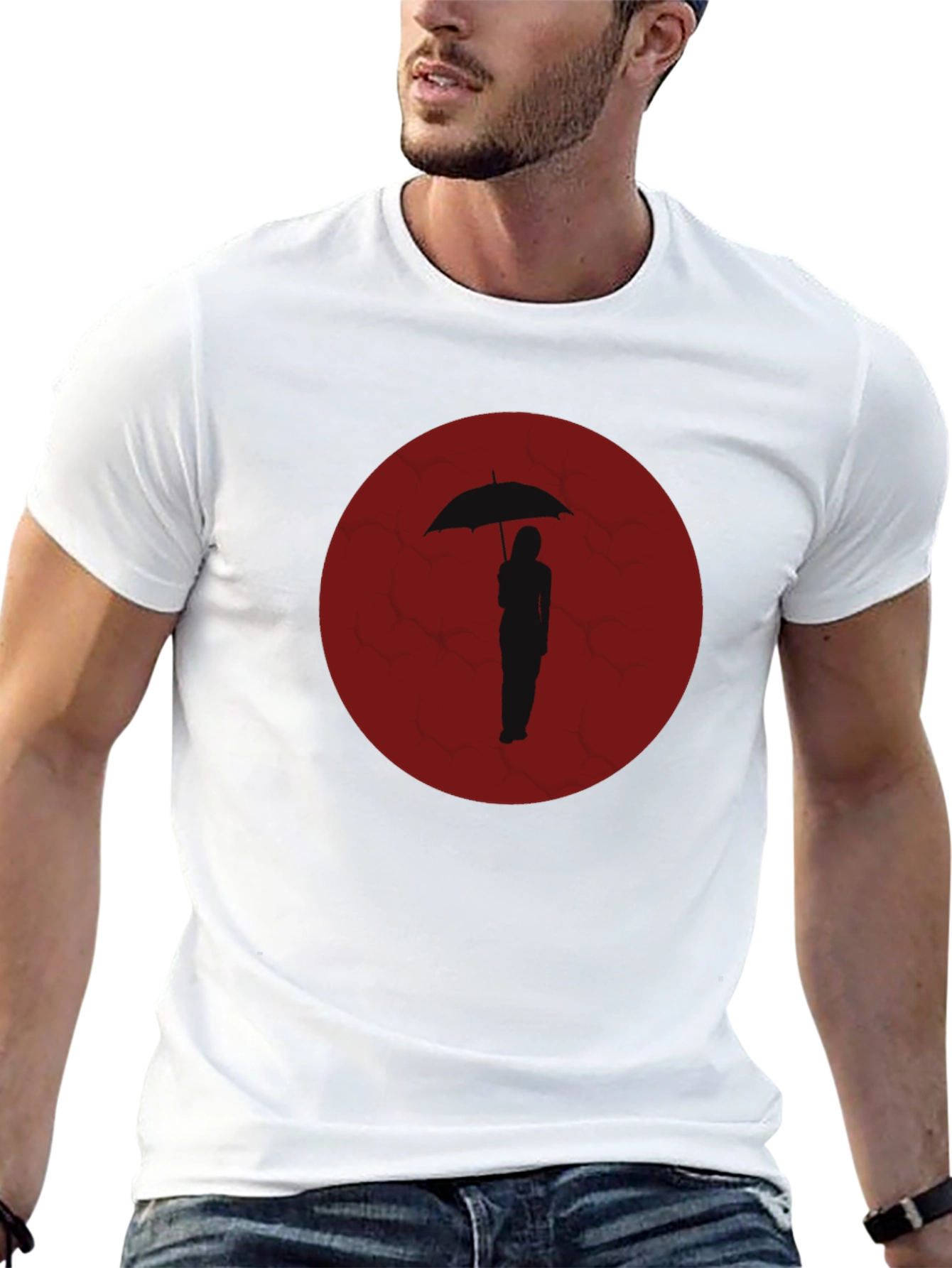 Black Umbrella Woman Graphic Tee - Black view 13