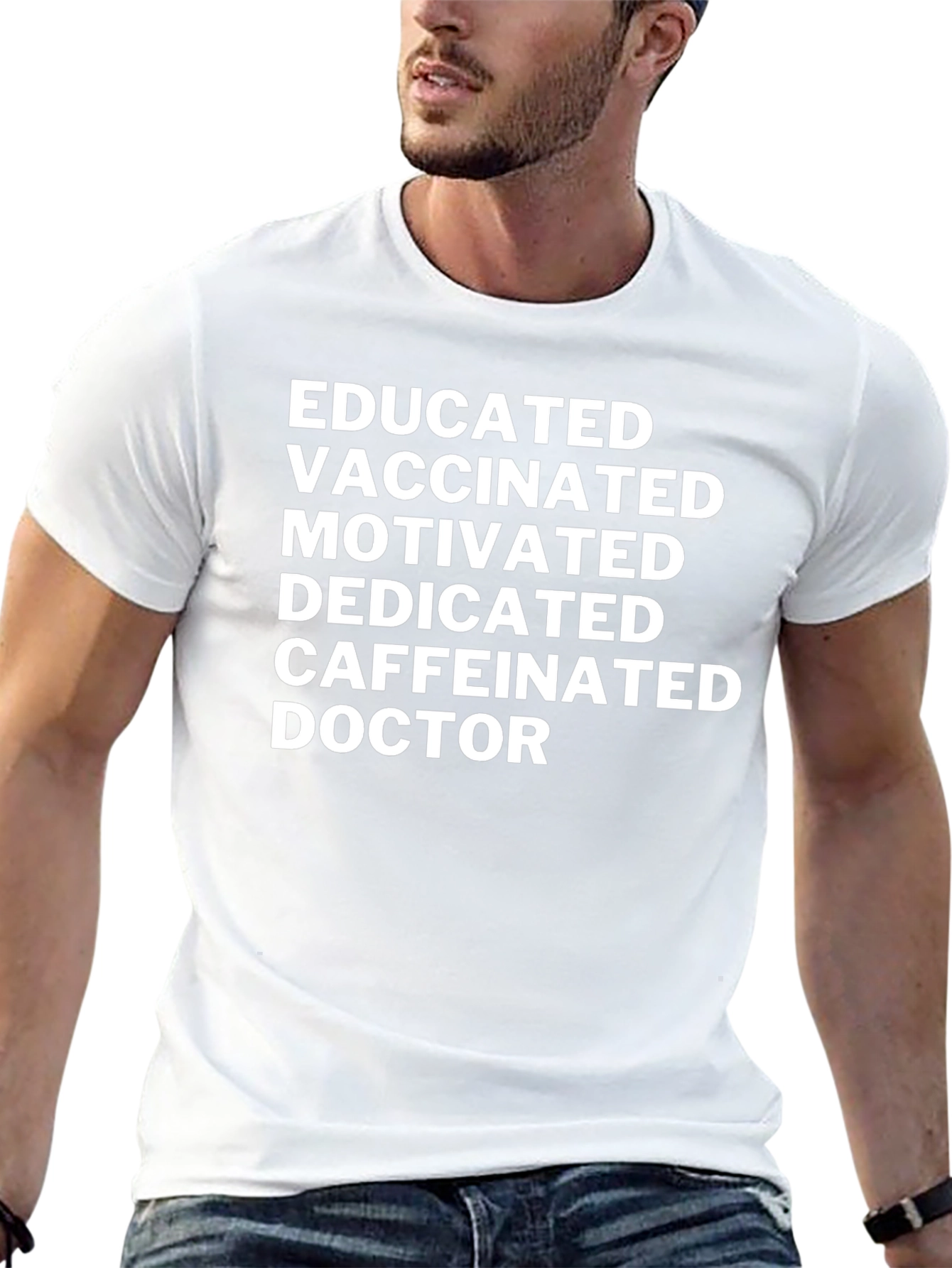 Black Educated Vaccinated Doctor Novelty T-Shirt view 13