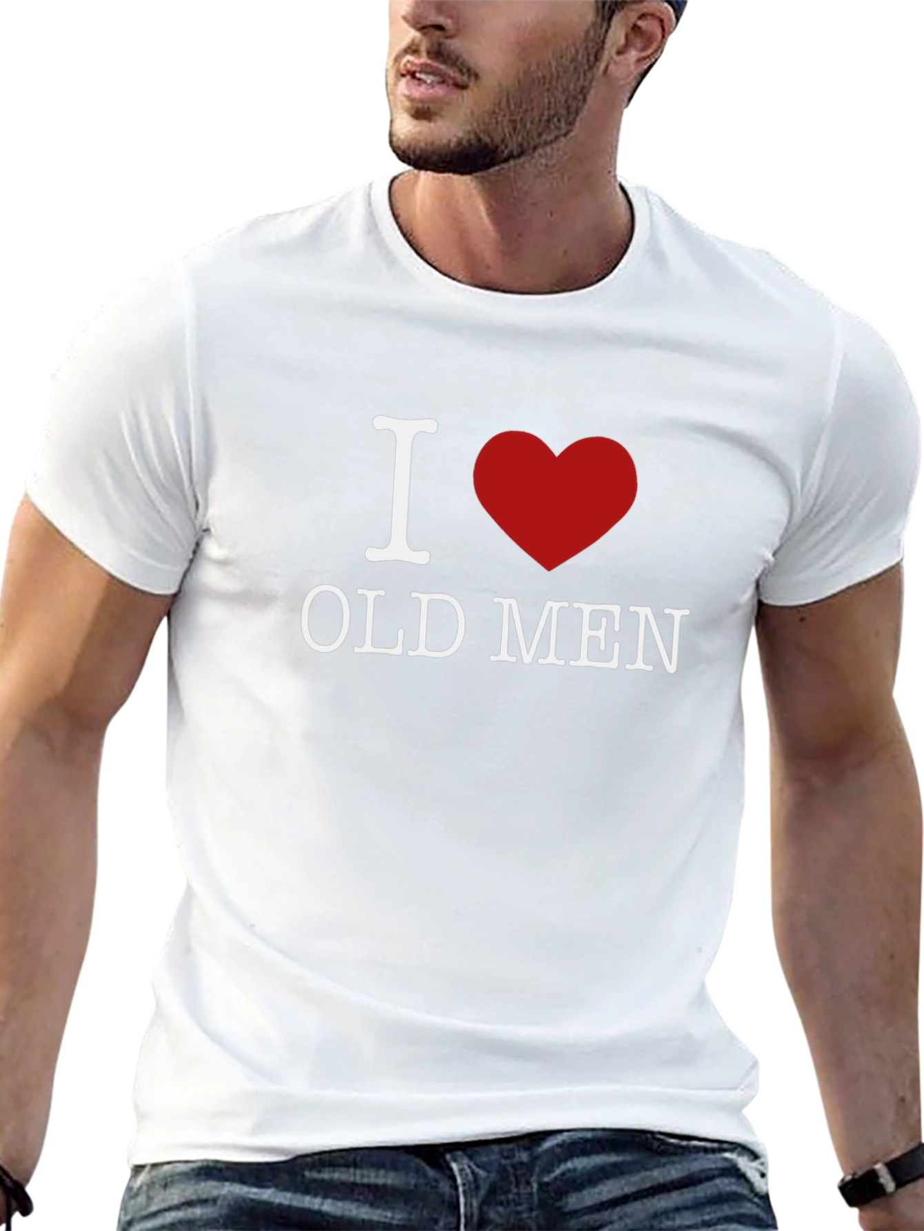 Black I Heart Old Men Graphic Tee view 13