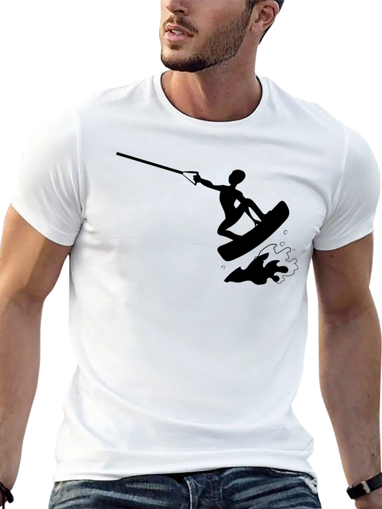 Black Black Wakeboard Graphic Tee - Watersport Fun view 13