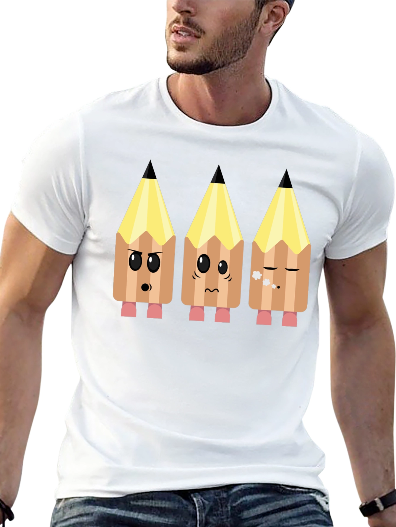 Black Emoji Pencils Graphic Tee view 13