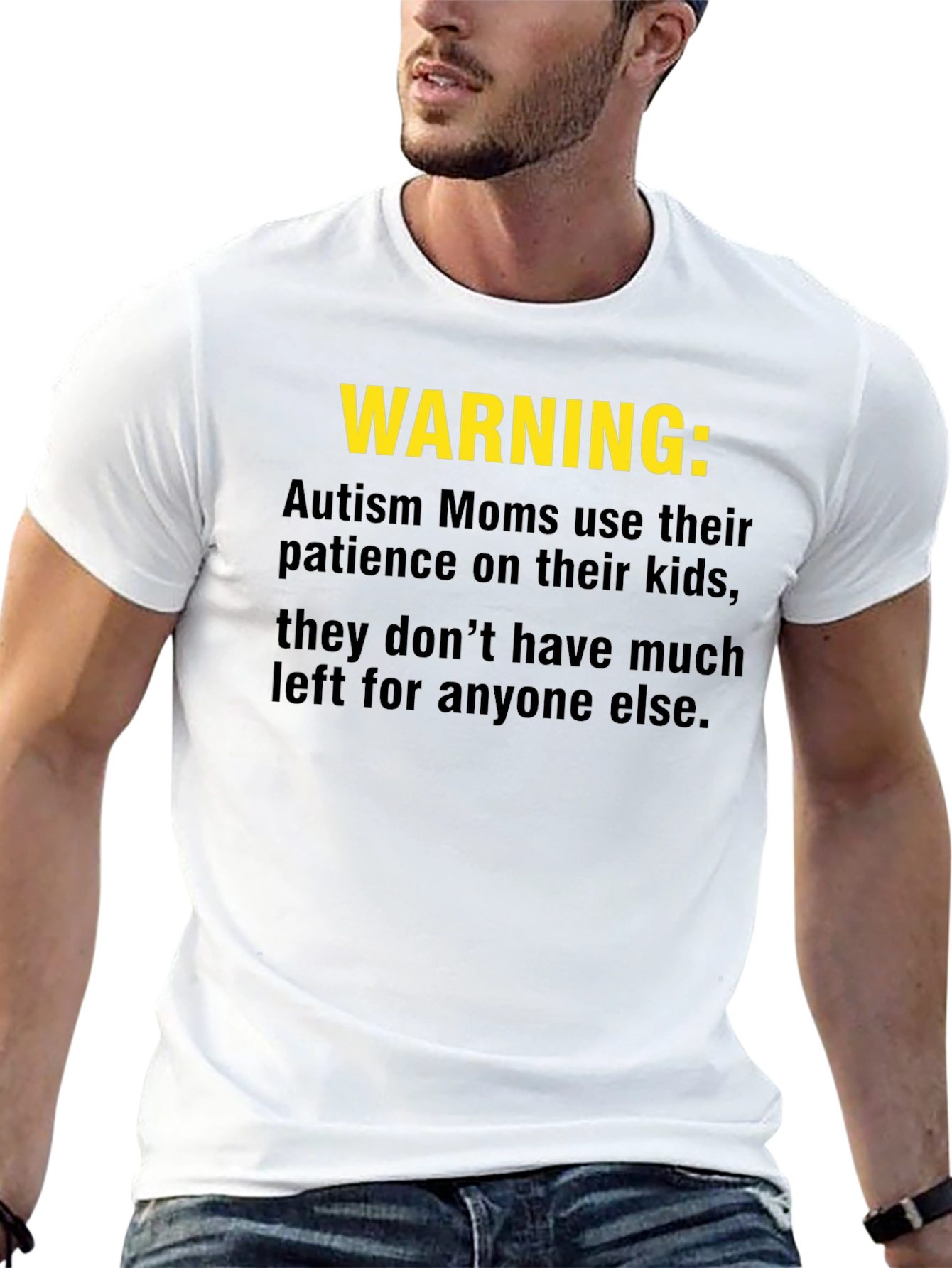 Black Autism Mom Warning T-Shirt: Limited Patience view 13