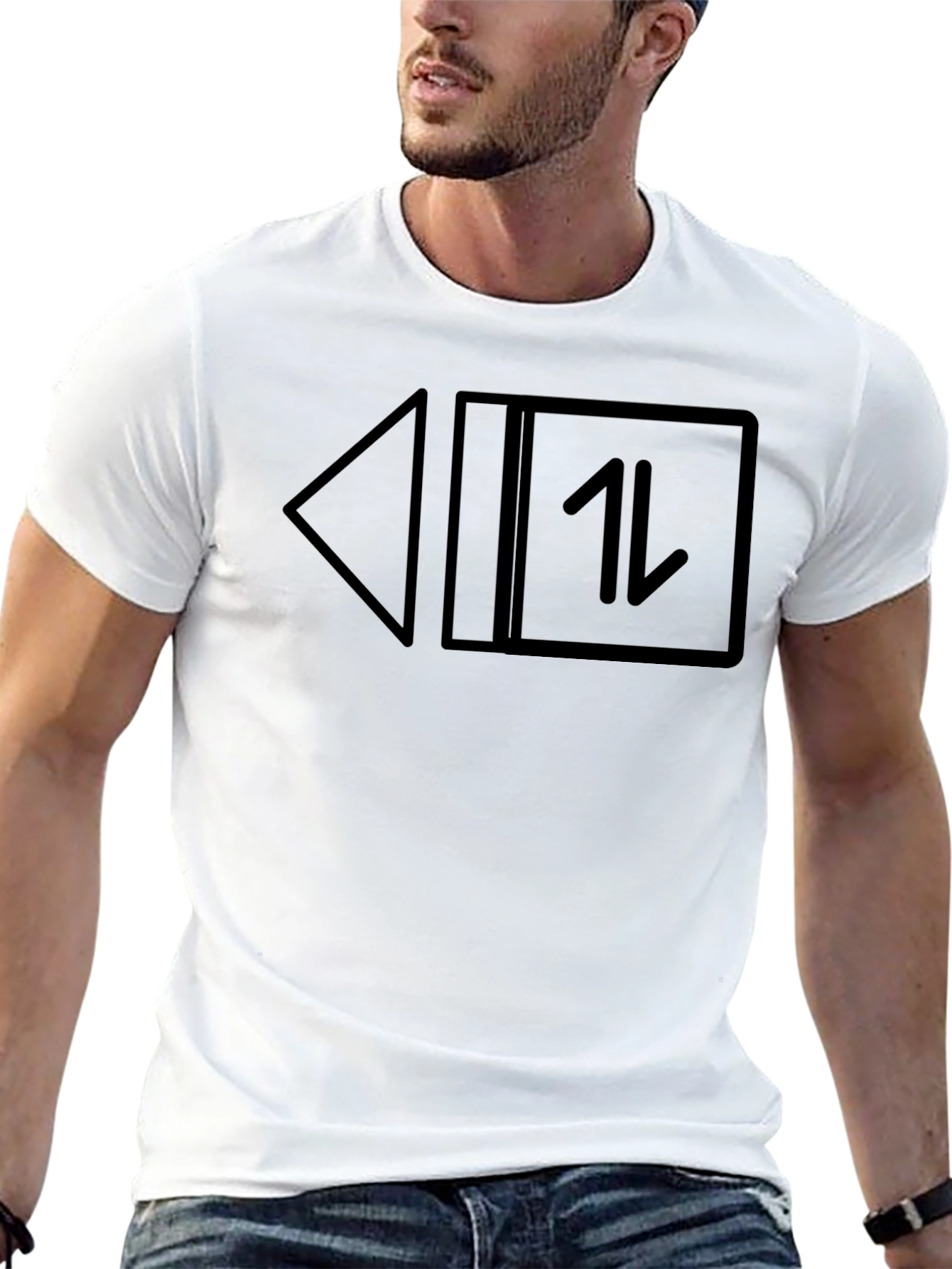 Black Black T-Shirt with Arrow Graphic Print view 13