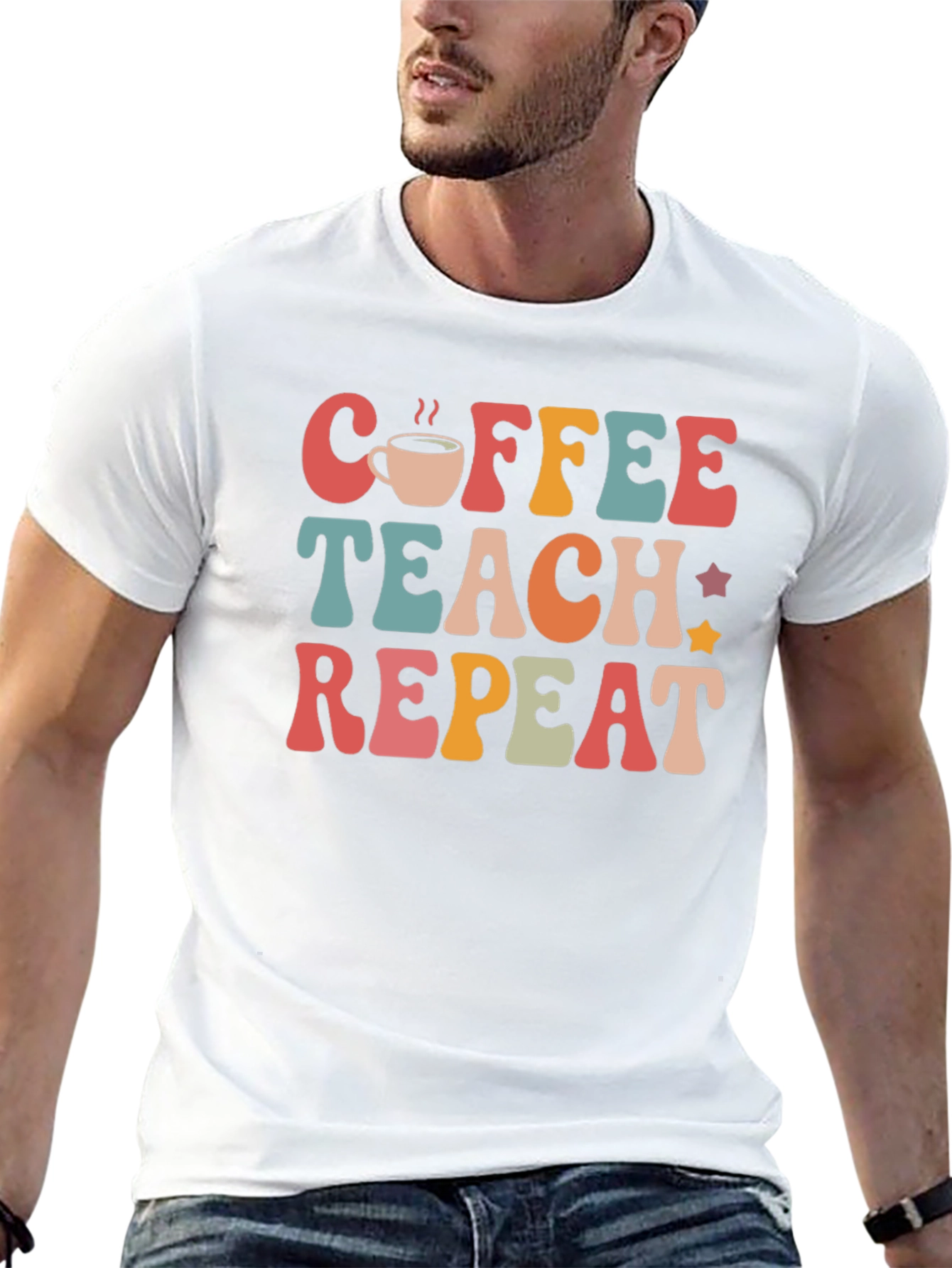 Black Coffee Teach Repeat Graphic T-Shirt view 13