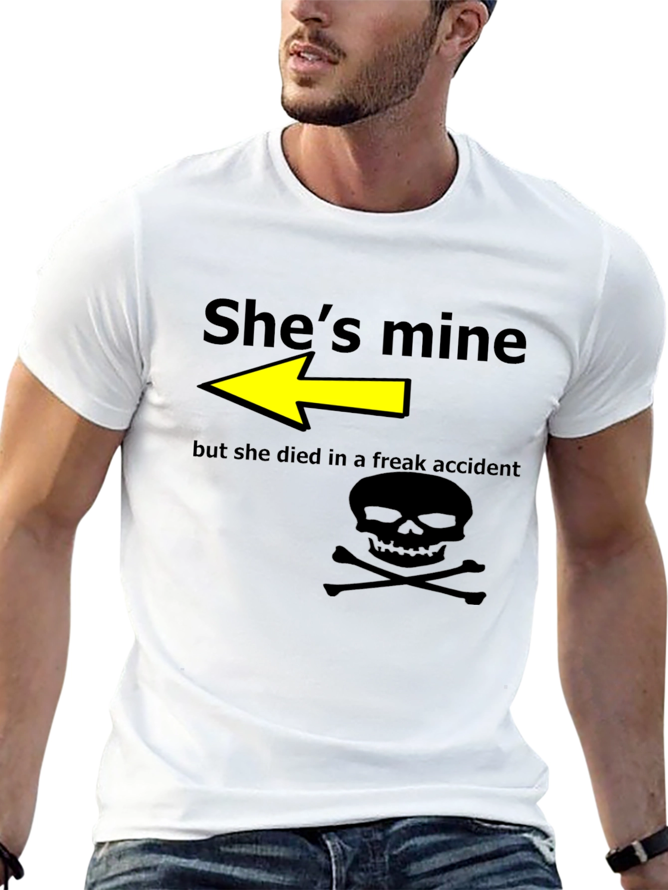 Black Humorous "She's Mine" Graphic T-Shirt view 13