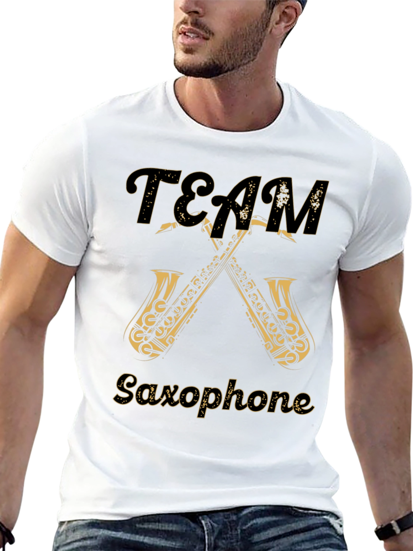 Team Saxophone T-Shirt - Musical Instrument Tee - 13