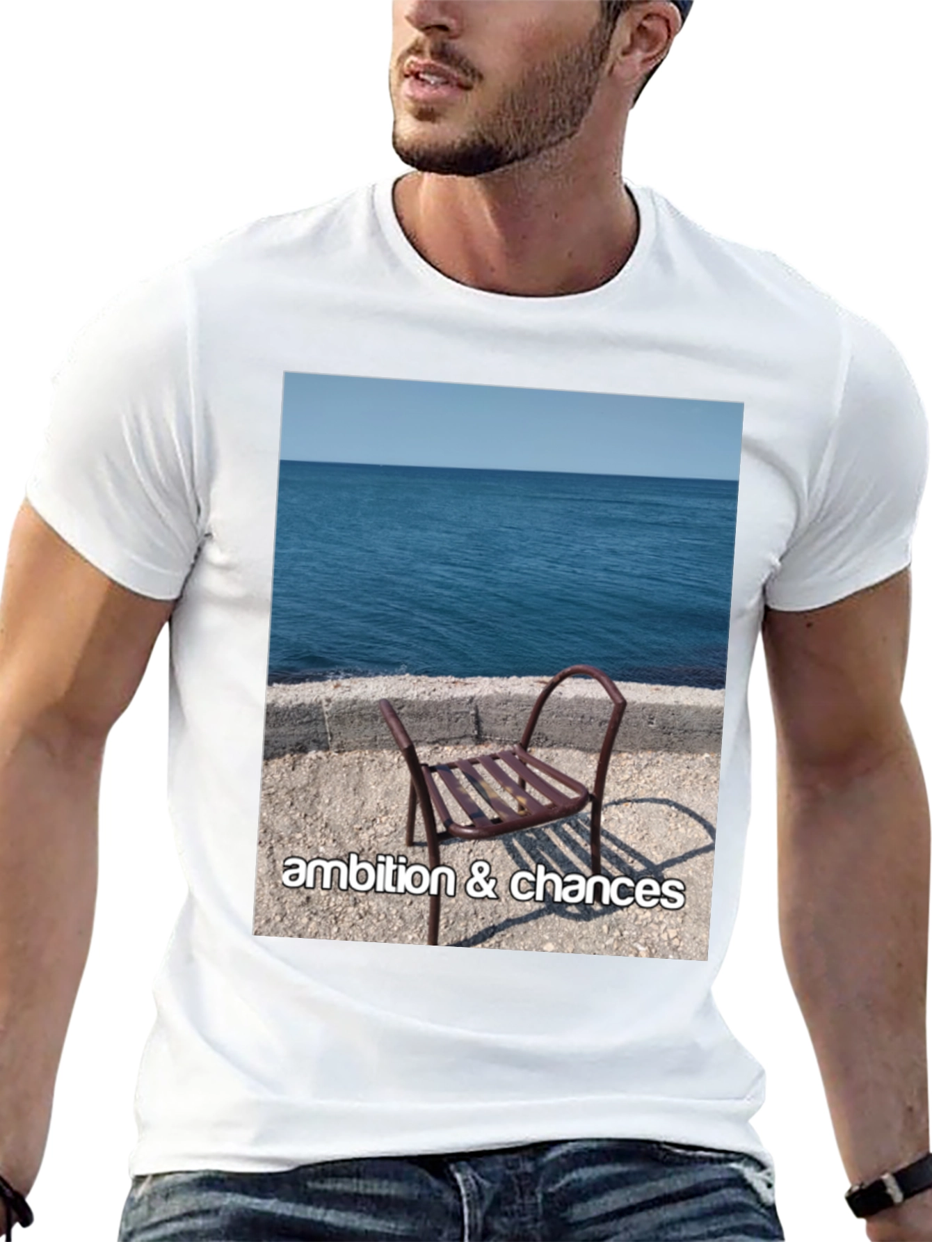 Black Ambition & Chances Beach Scene T-Shirt view 13