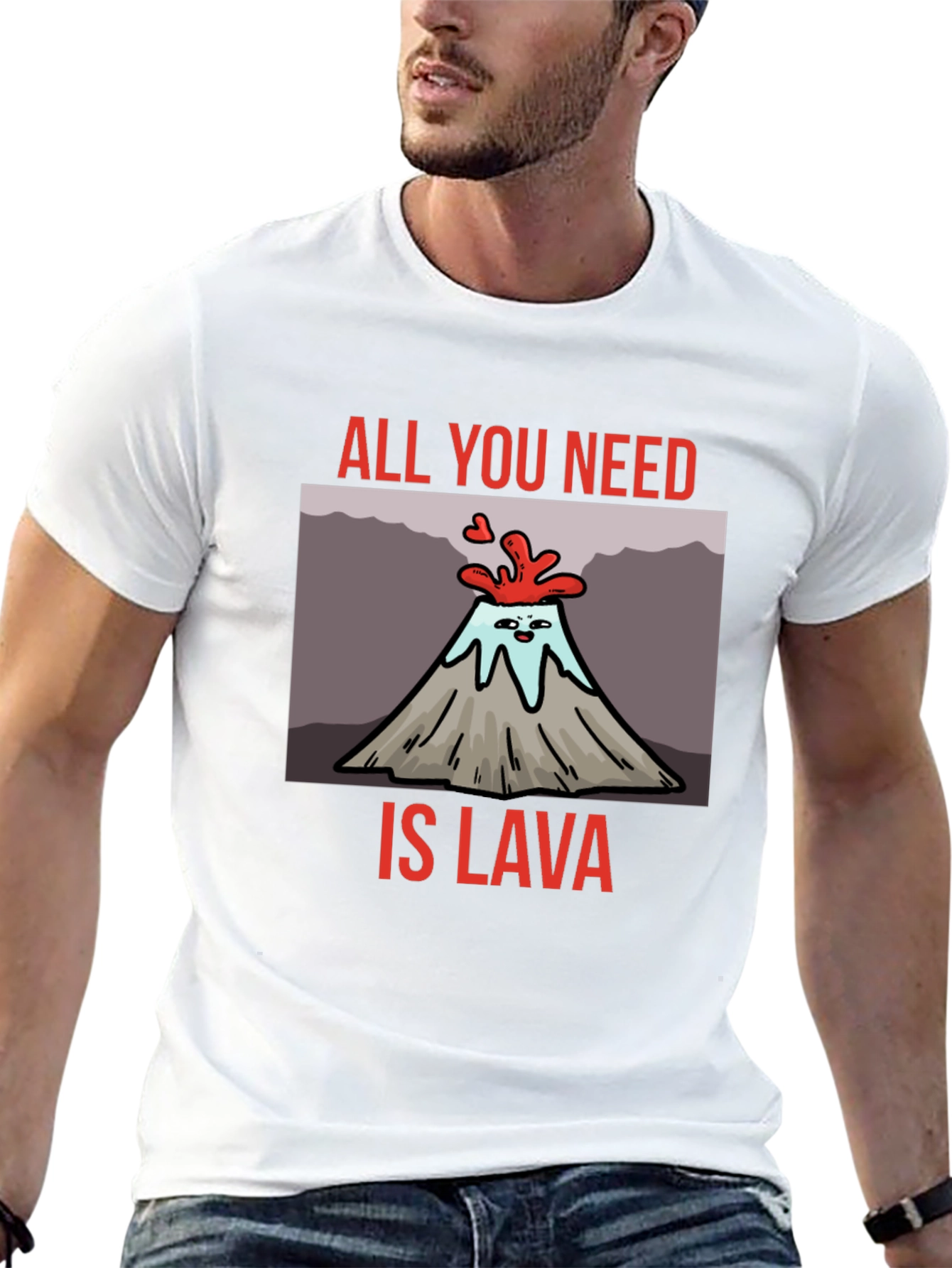 Black All You Need is Lava T-Shirt Volcano Cartoon Tee view 13