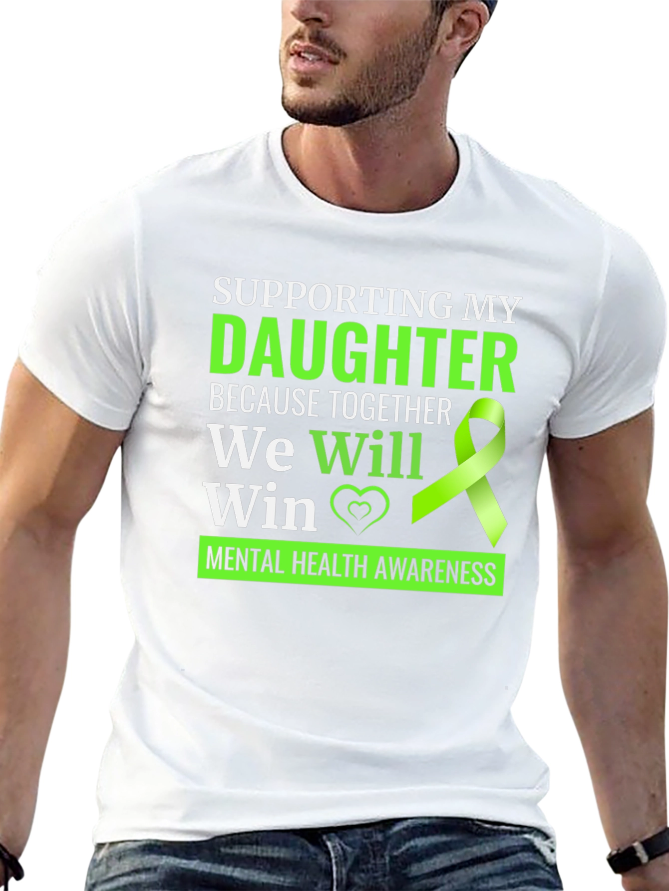Black Mental Health Awareness T-Shirt - Supporting My Daughter view 13