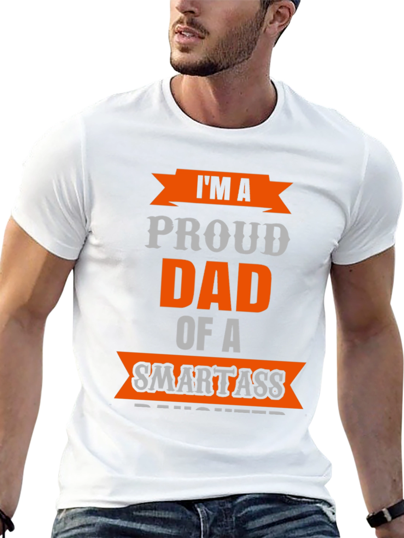 Black Proud Dad of a Smartass Daughter T-Shirt view 13