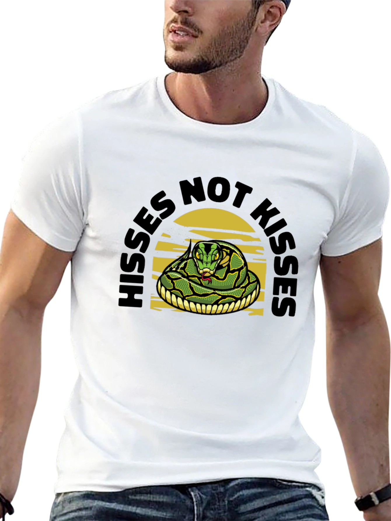 Black Hisses Not Kisses Snake Tee view 13