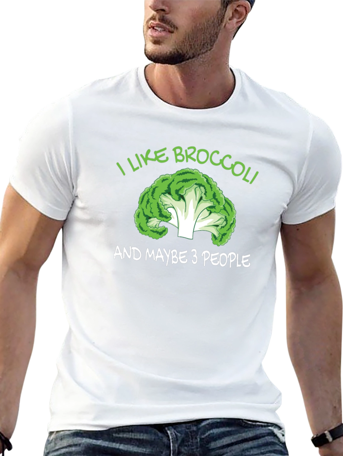 Black I Like Broccoli T-Shirt Funny Graphic Tee view 13