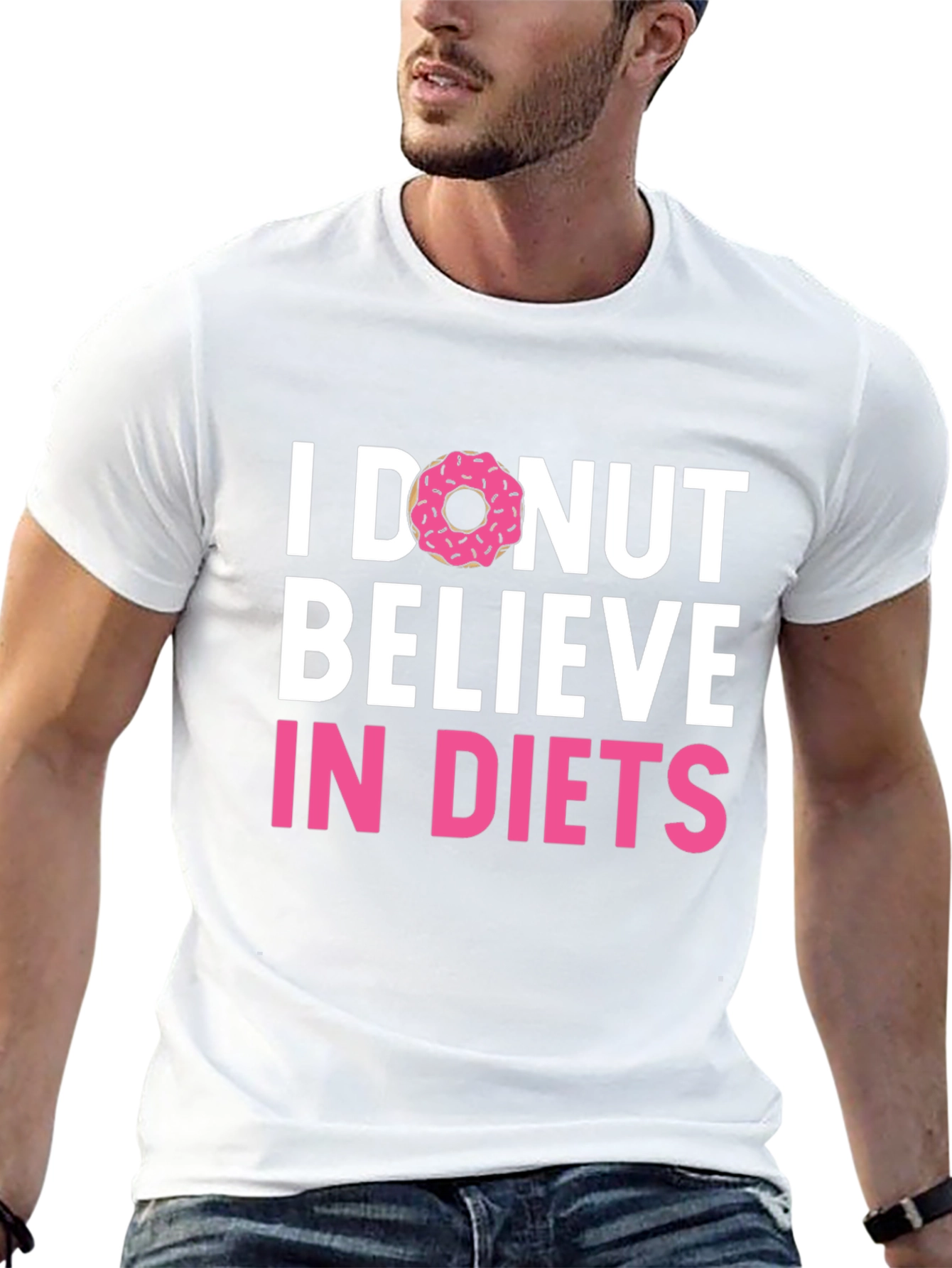 Black I Donut Believe in Diets Graphic T-Shirt view 13