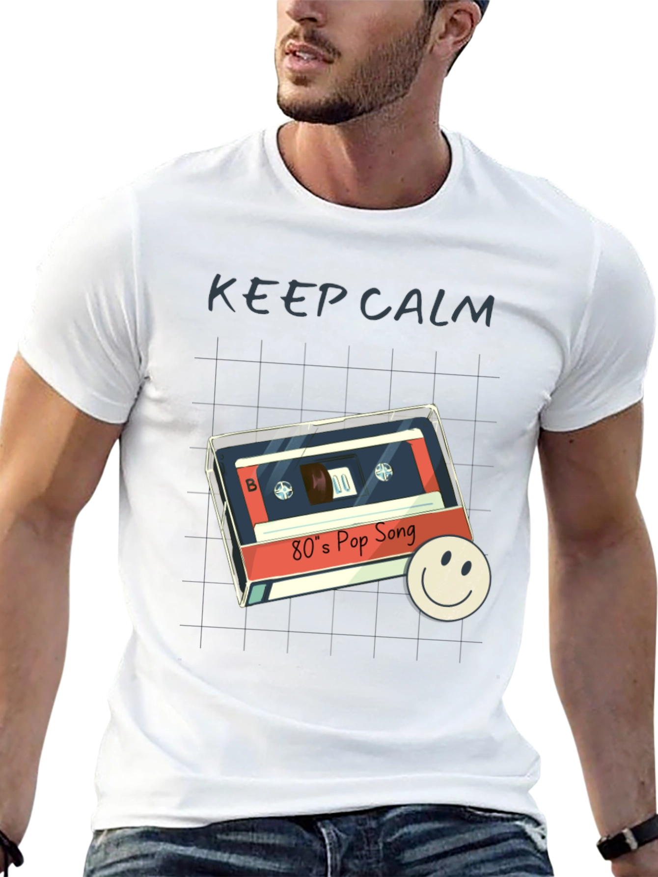 Black Retro 80's Pop Song T-Shirt - Keep Calm Style view 13