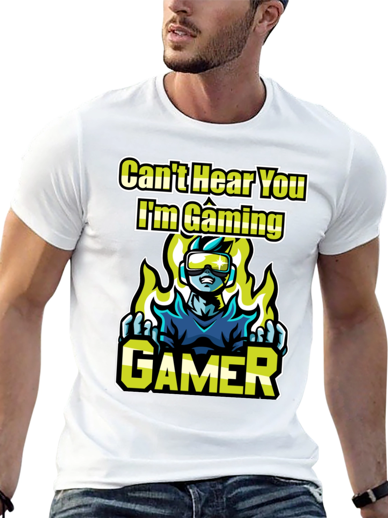 Black Can't Hear You, I'm Gaming! Graphic Tee view 13