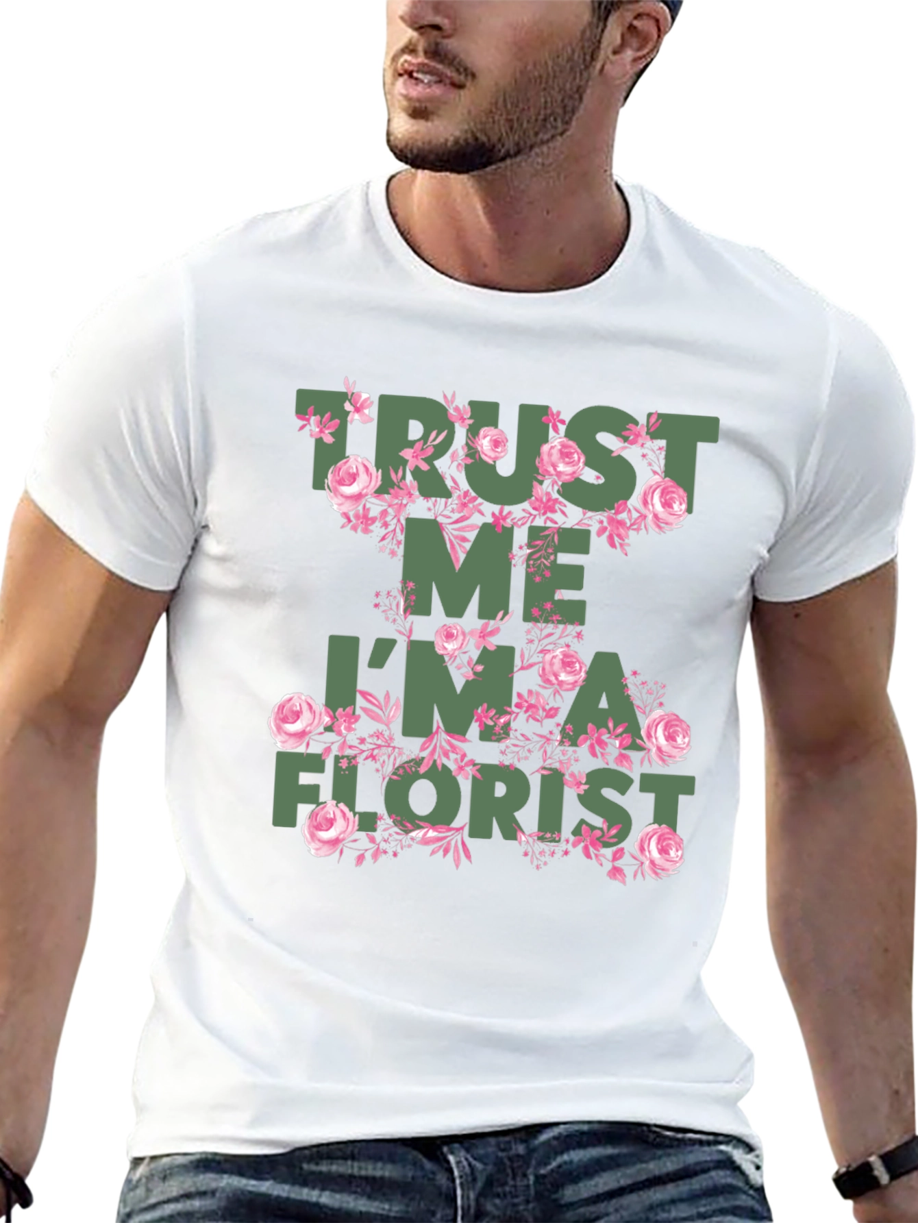 Black Trust Me I'm a Florist T-Shirt view 13