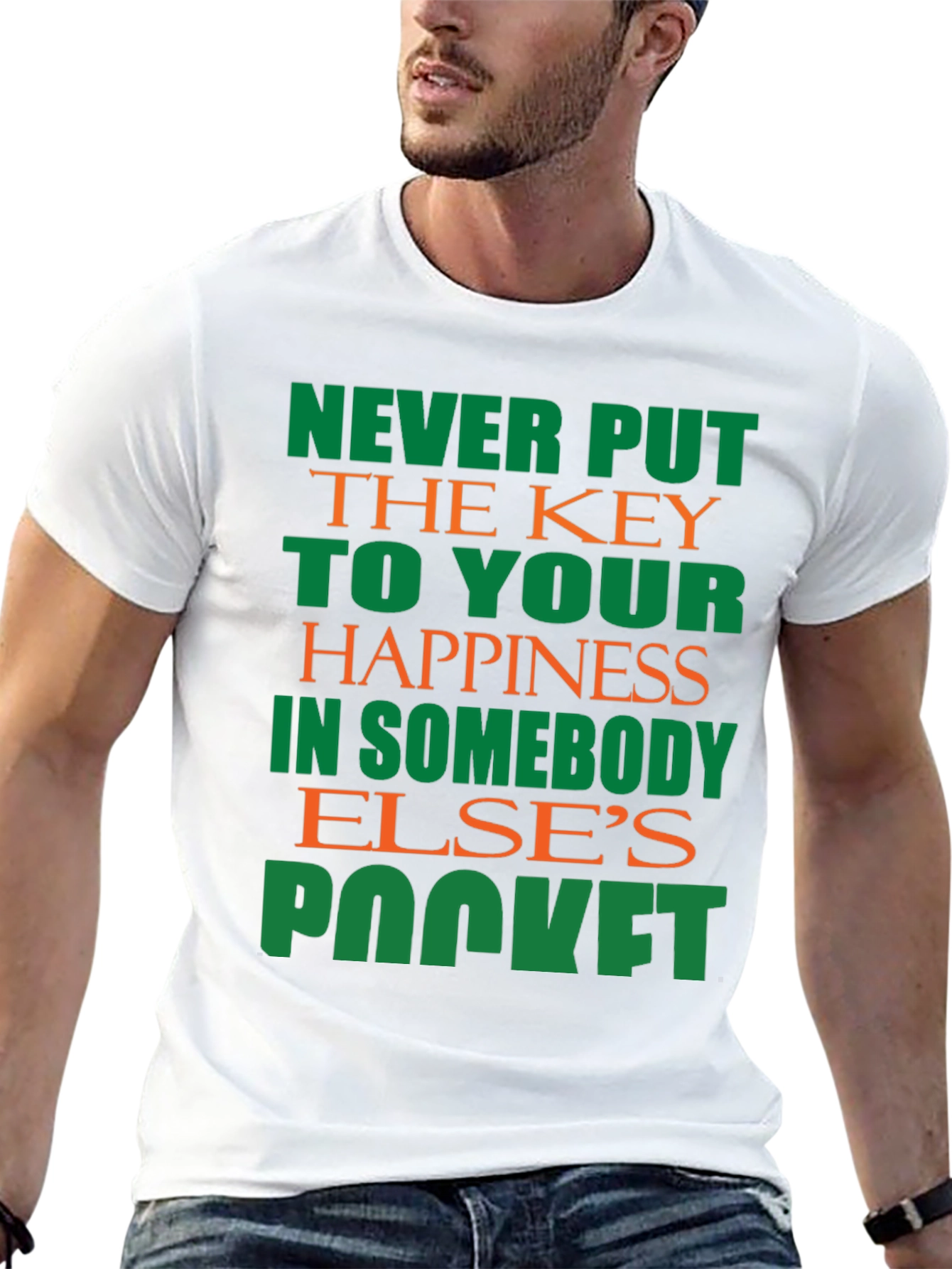 Black Motivational T-Shirt: Your Happiness, Your Key view 13