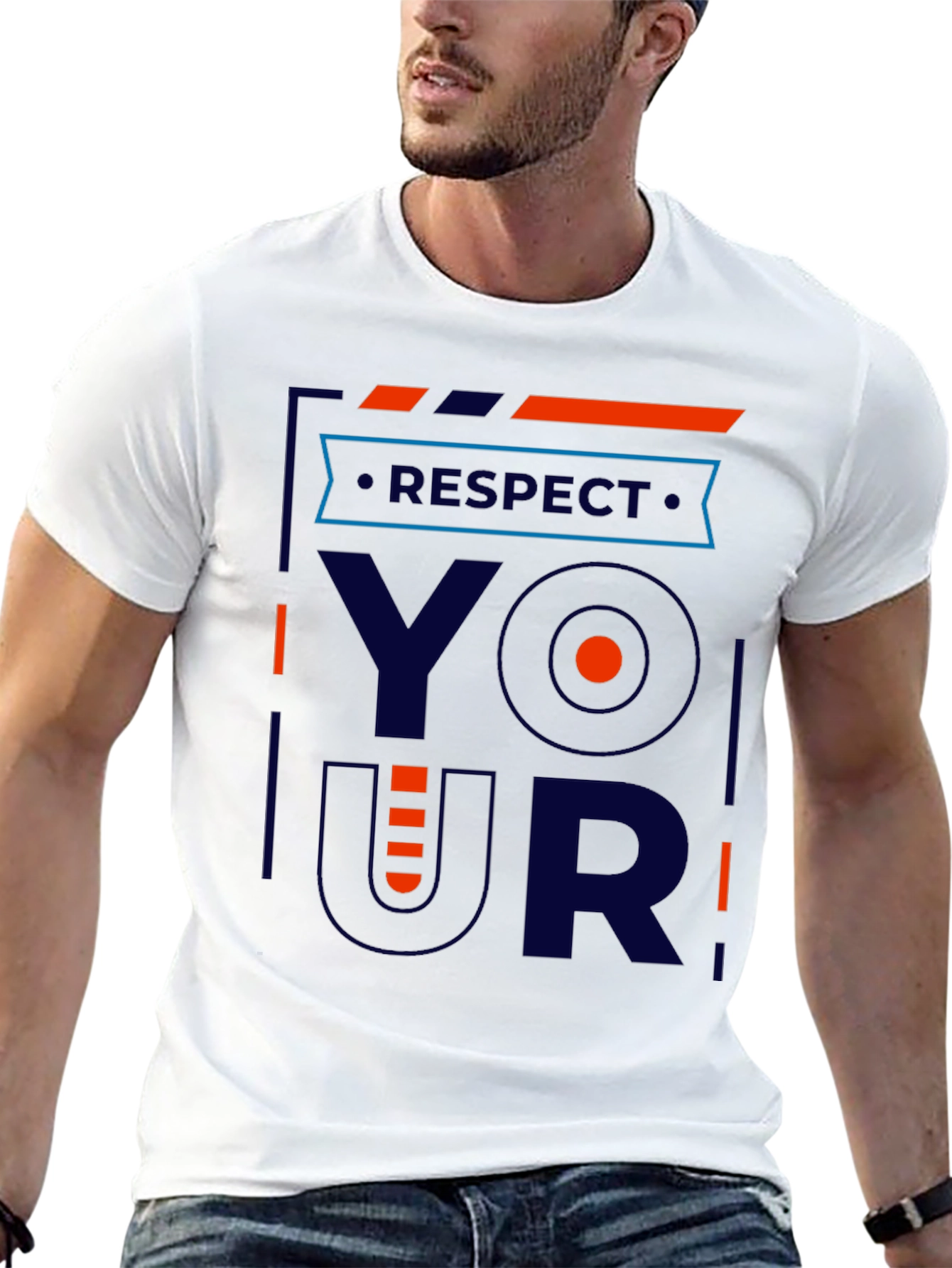 Black Respect Your Shirt - Modern Graphic Tee view 13