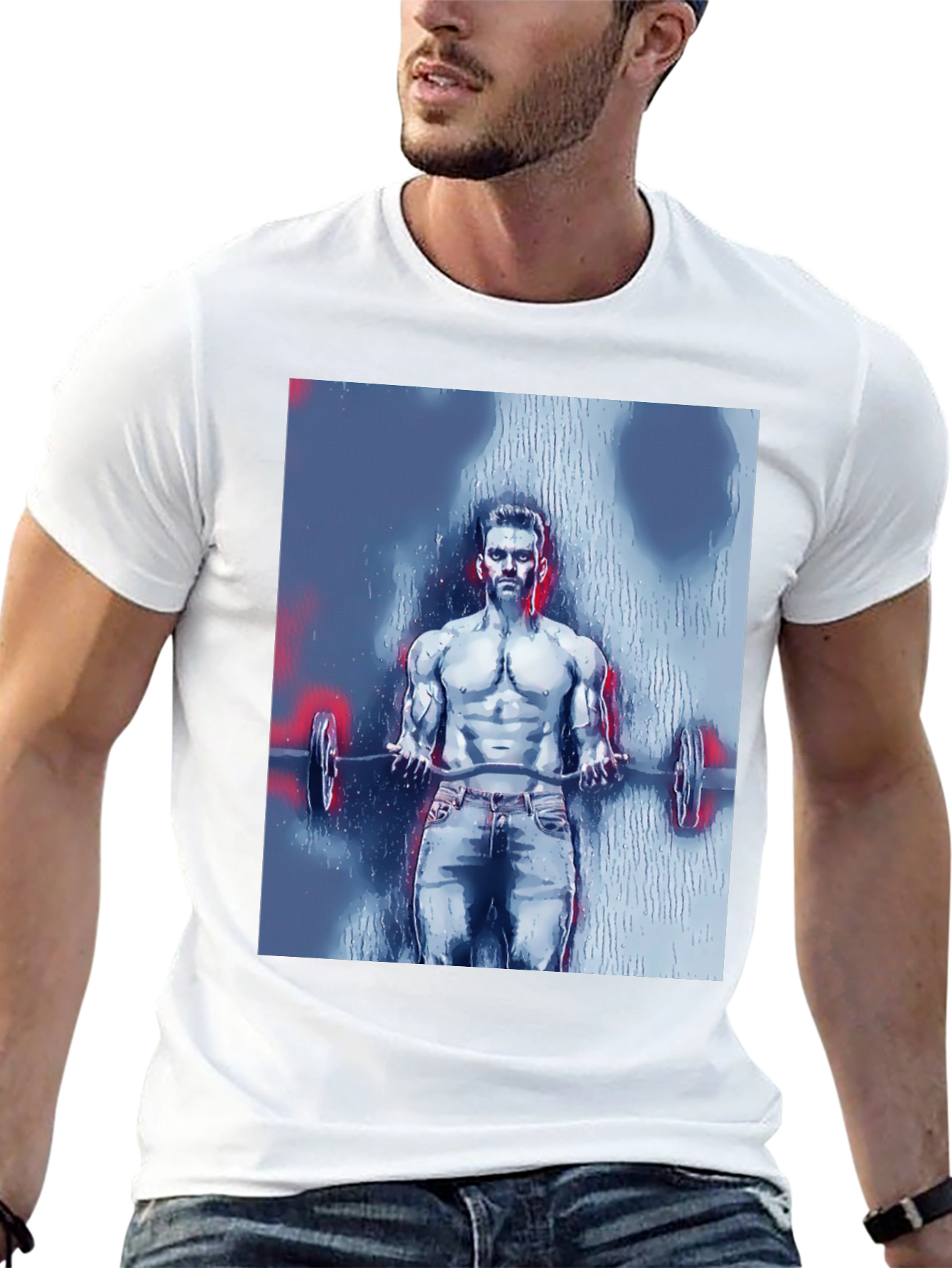 Black Men's Bodybuilder Graphic Tee - Black view 13