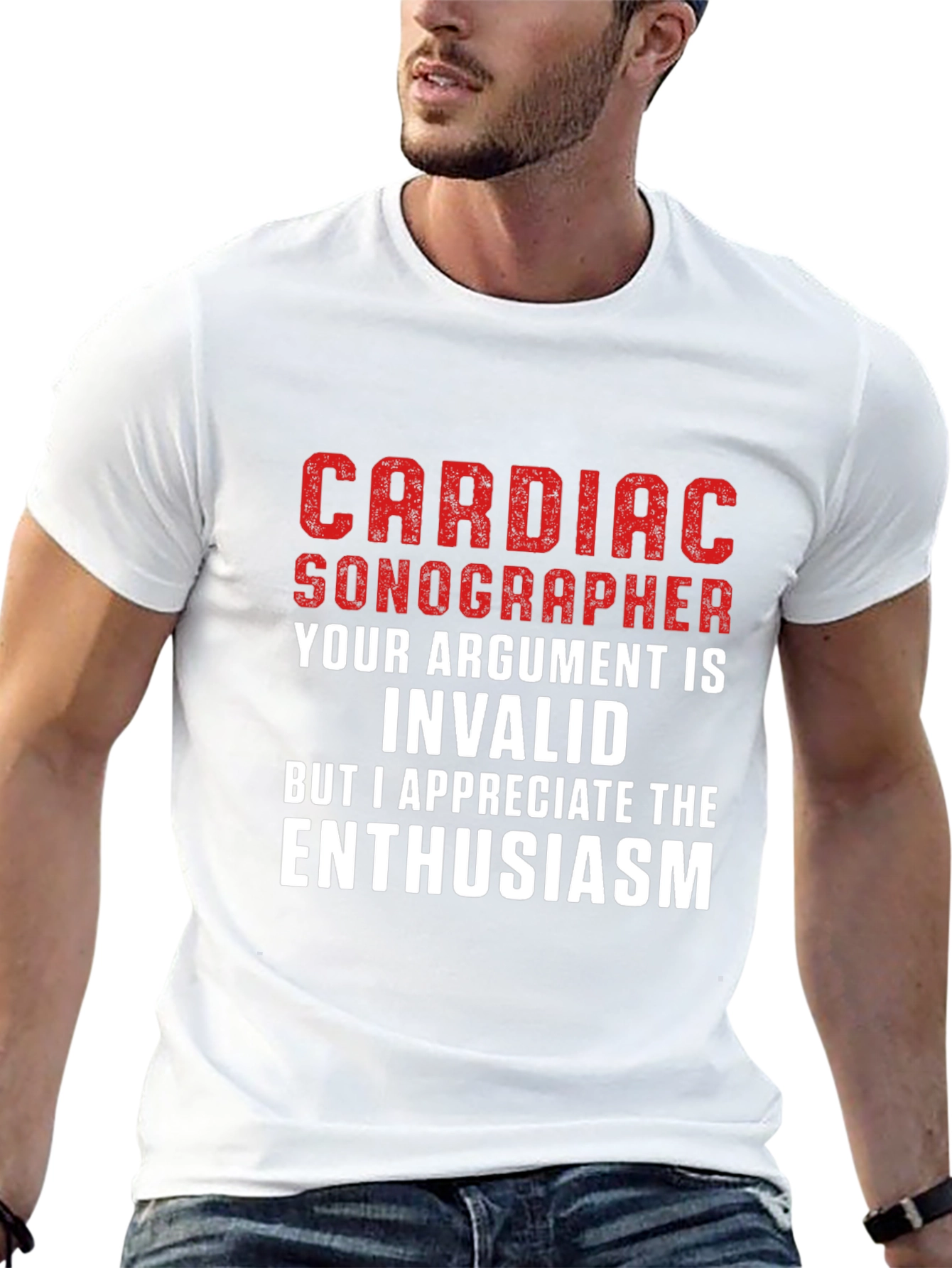 Black Cardiac Sonographer T-Shirt - Funny Argument Humor view 13