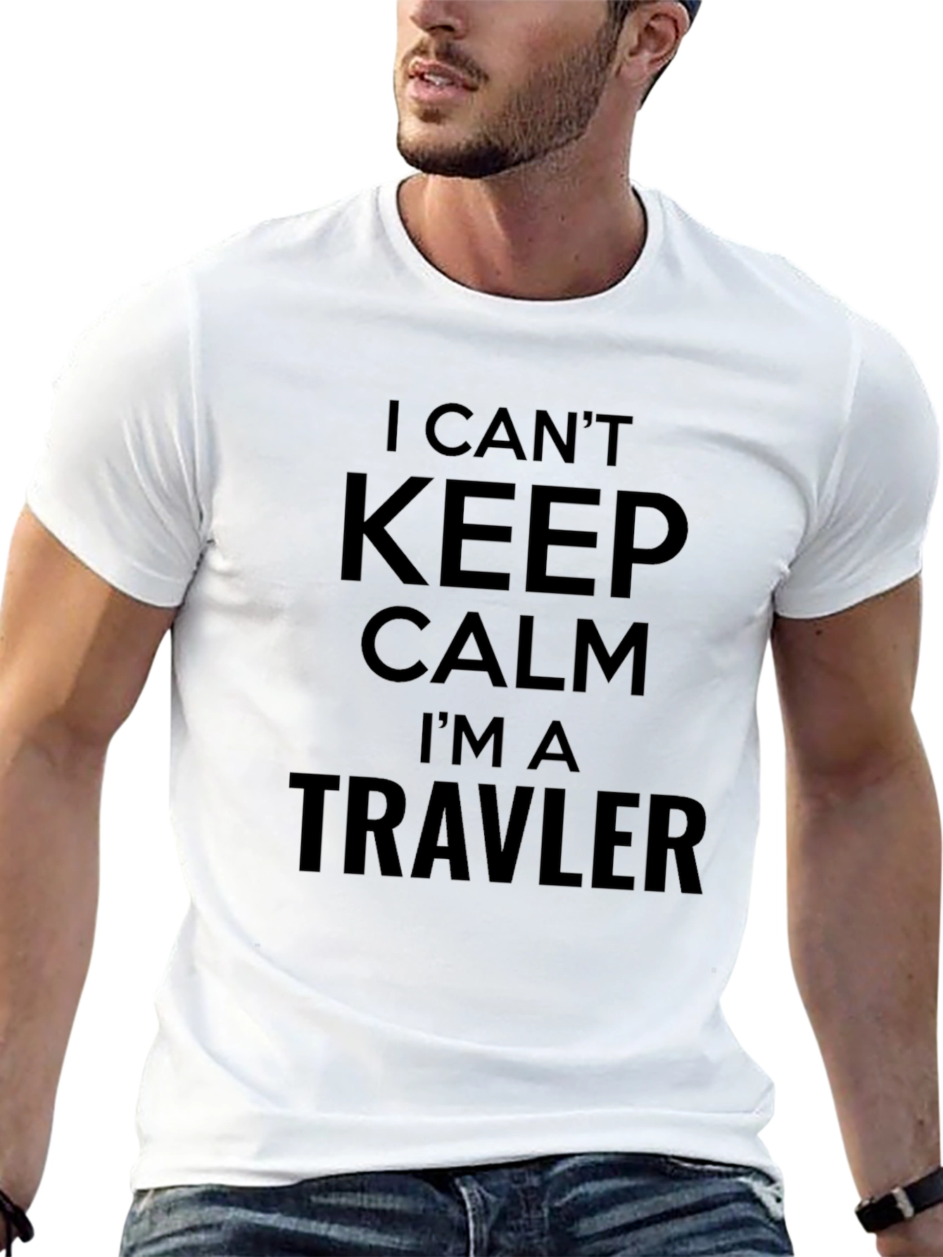 Black Funny Traveler T-Shirt - Keep Calm Adventure Tee view 13