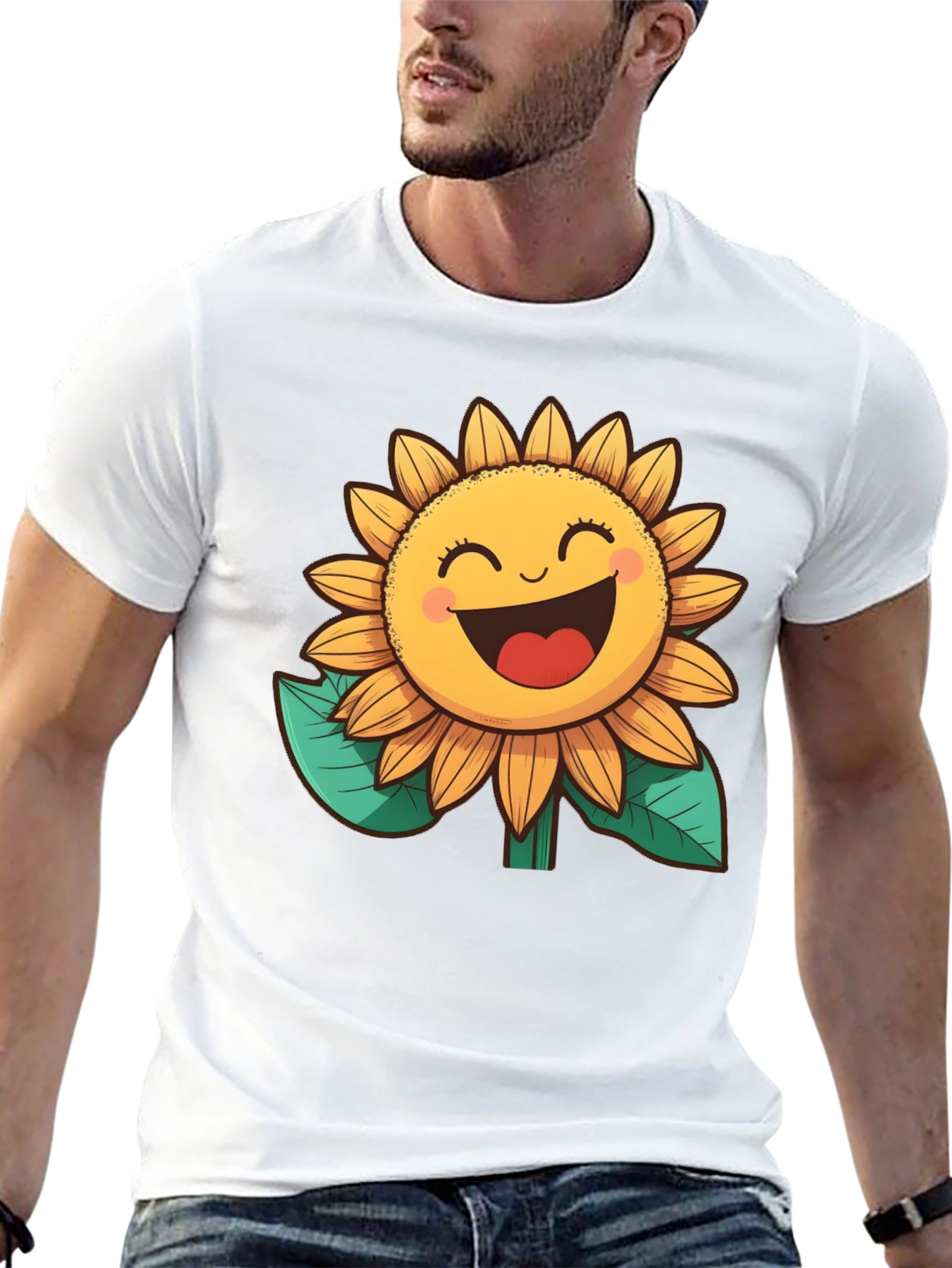 Black Happy Sunflower Graphic Tee - Black view 13