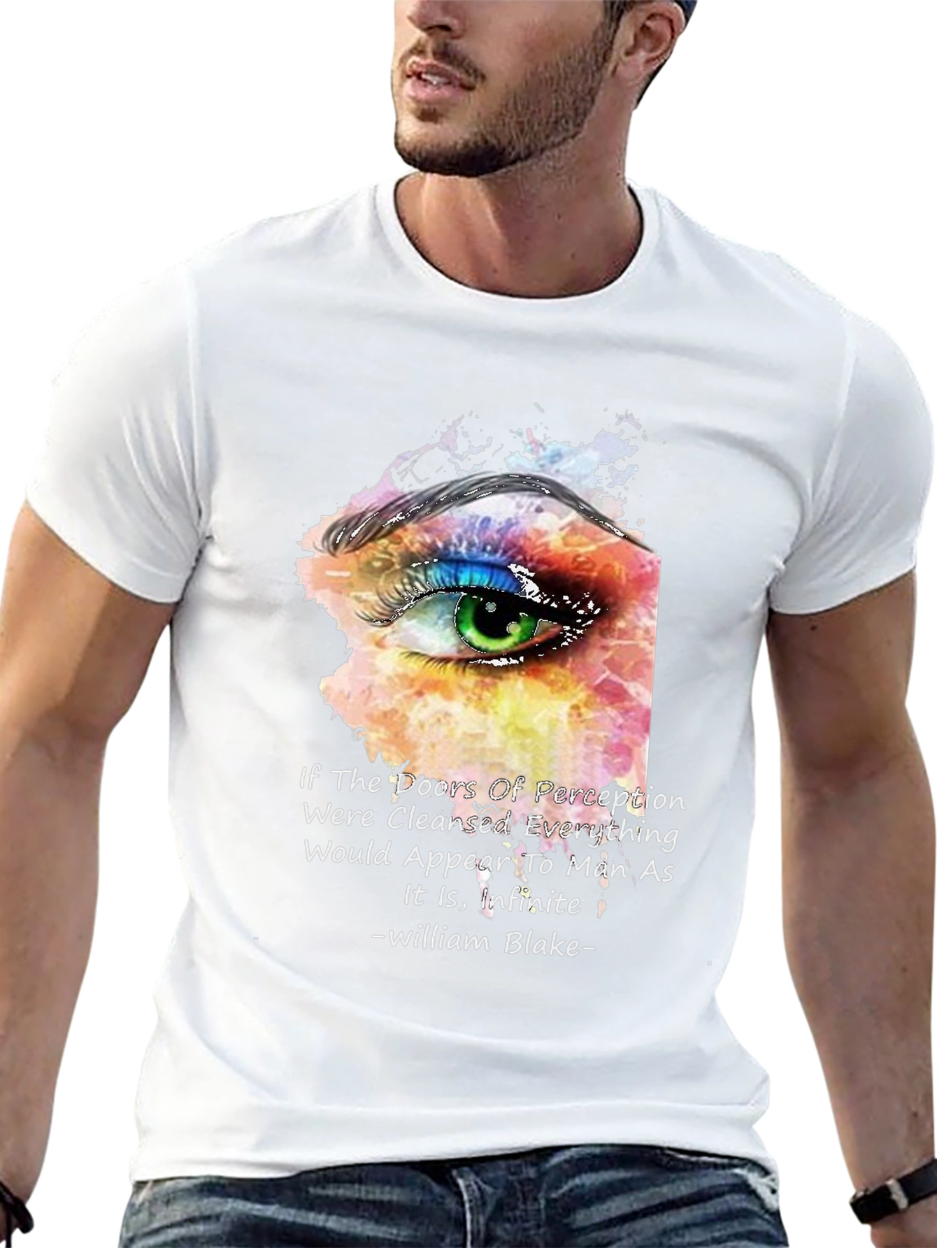 Black Perception Eye T-Shirt - William Blake Quote view 13