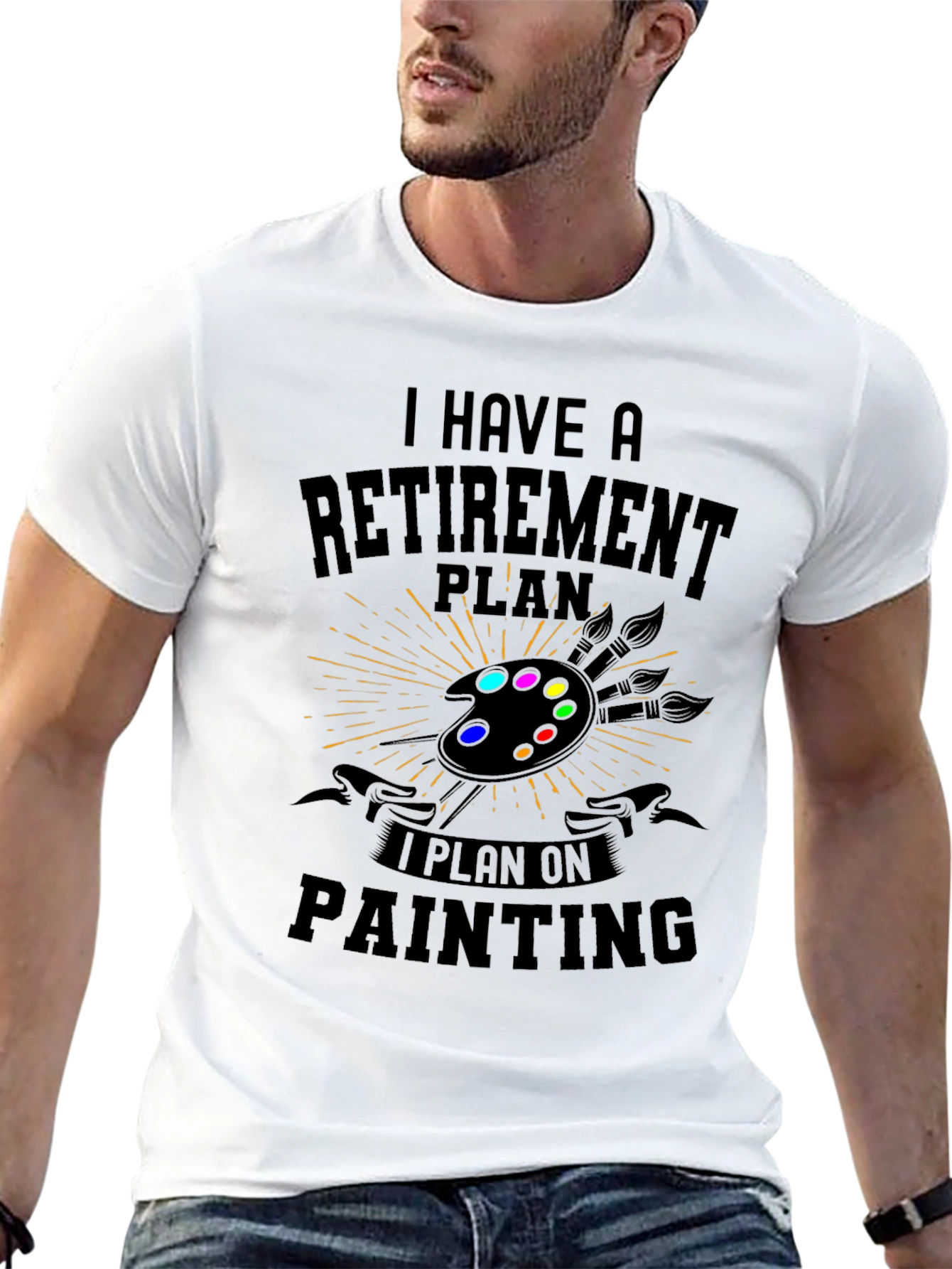 Black Retirement Plan Painting T-Shirt view 13