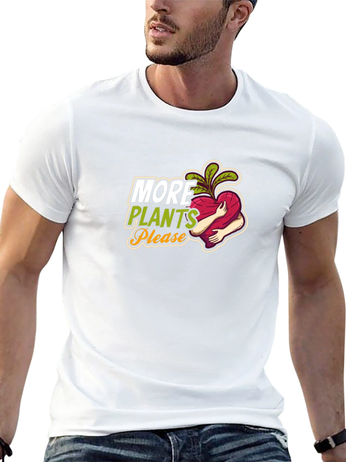 Black More Plants Please Graphic Tee - Black Cotton T-Shirt view 13
