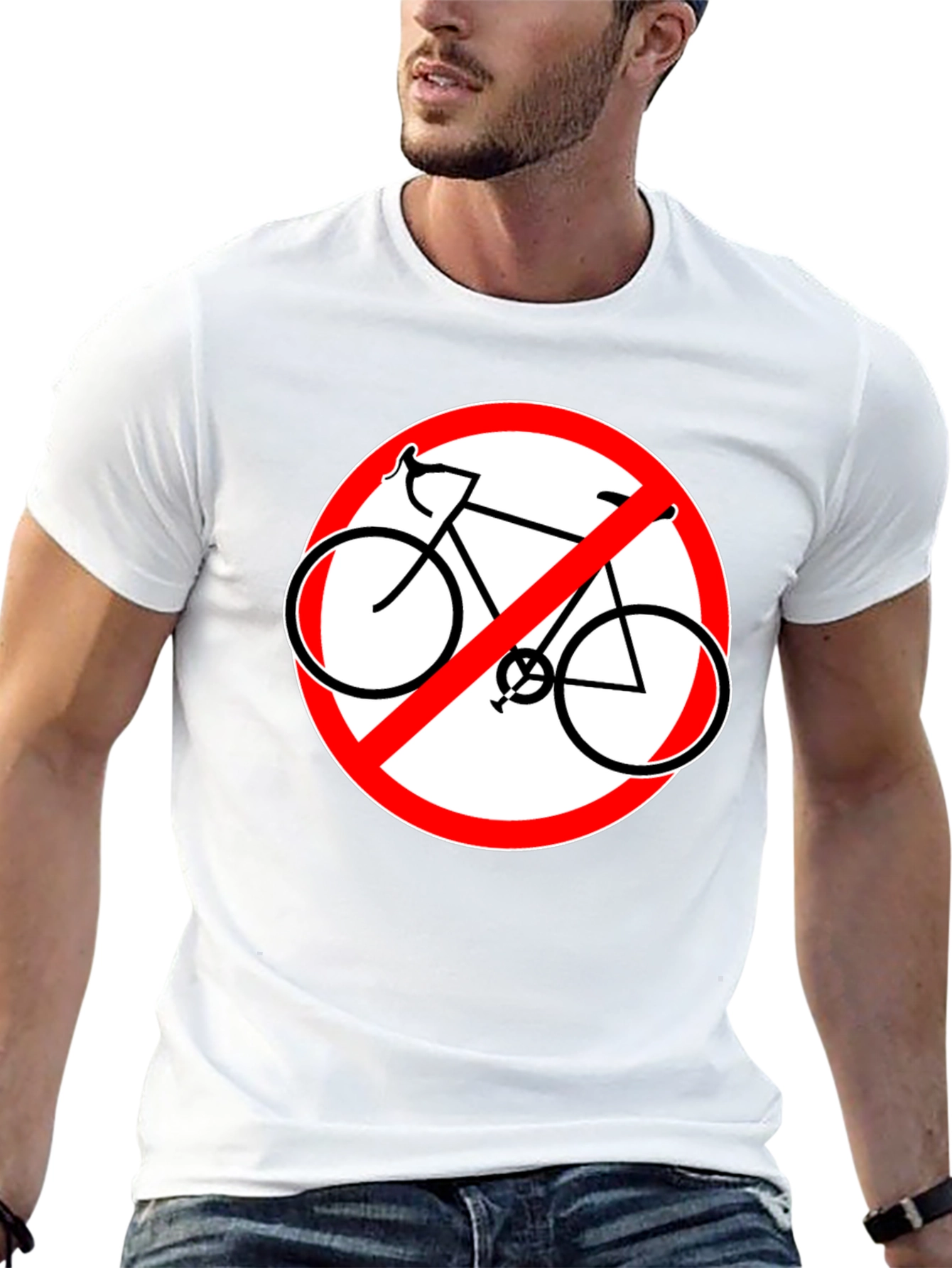Black No Bicycles Allowed Graphic Black T-Shirt view 13