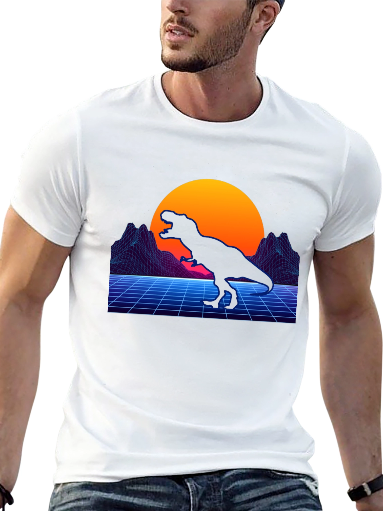 Black Retro Dinosaur T-Shirt view 13