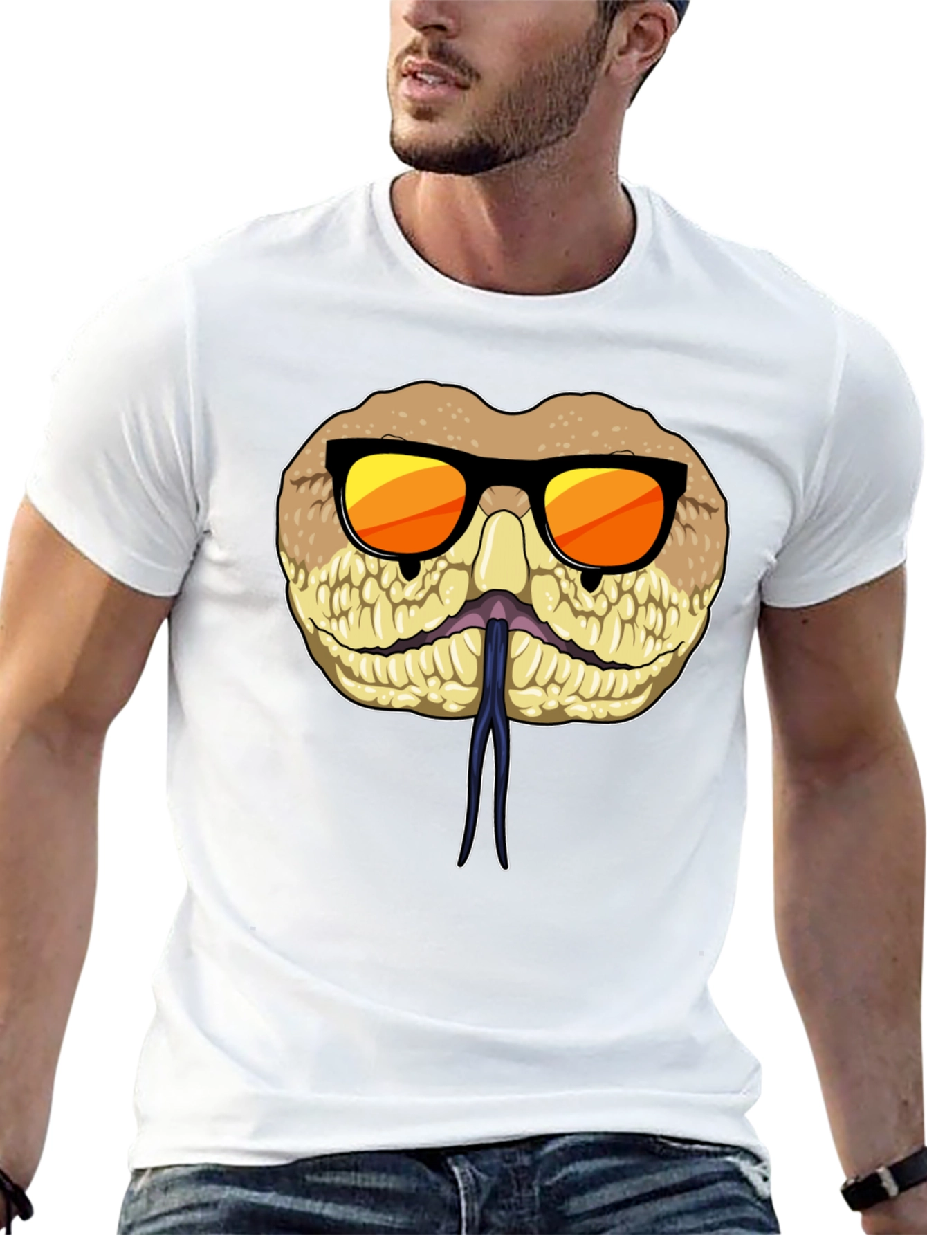 Black Cool Snake T-Shirt with Sunglasses view 13