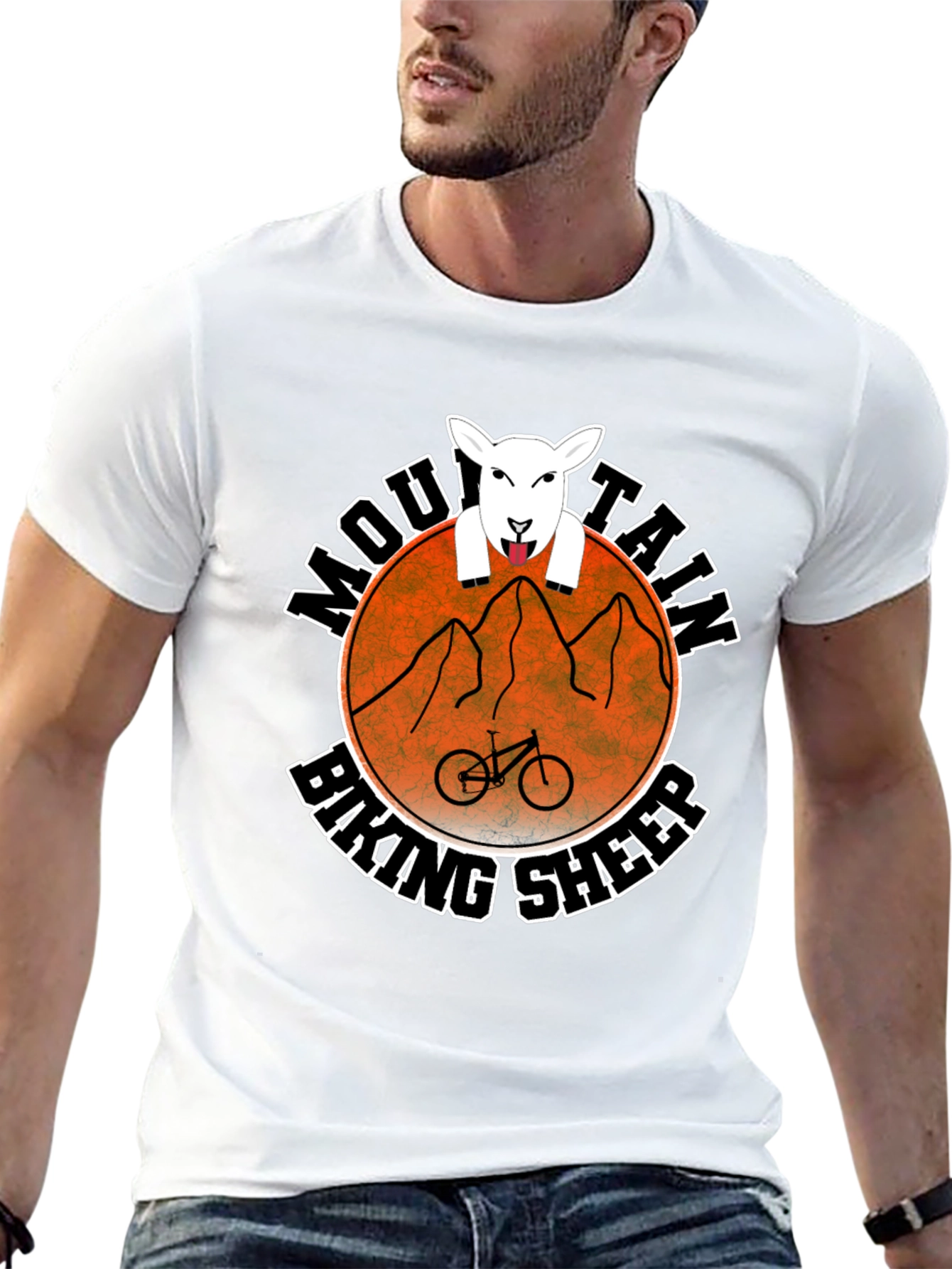 Black Mountain Biking Sheep Graphic Tee view 13