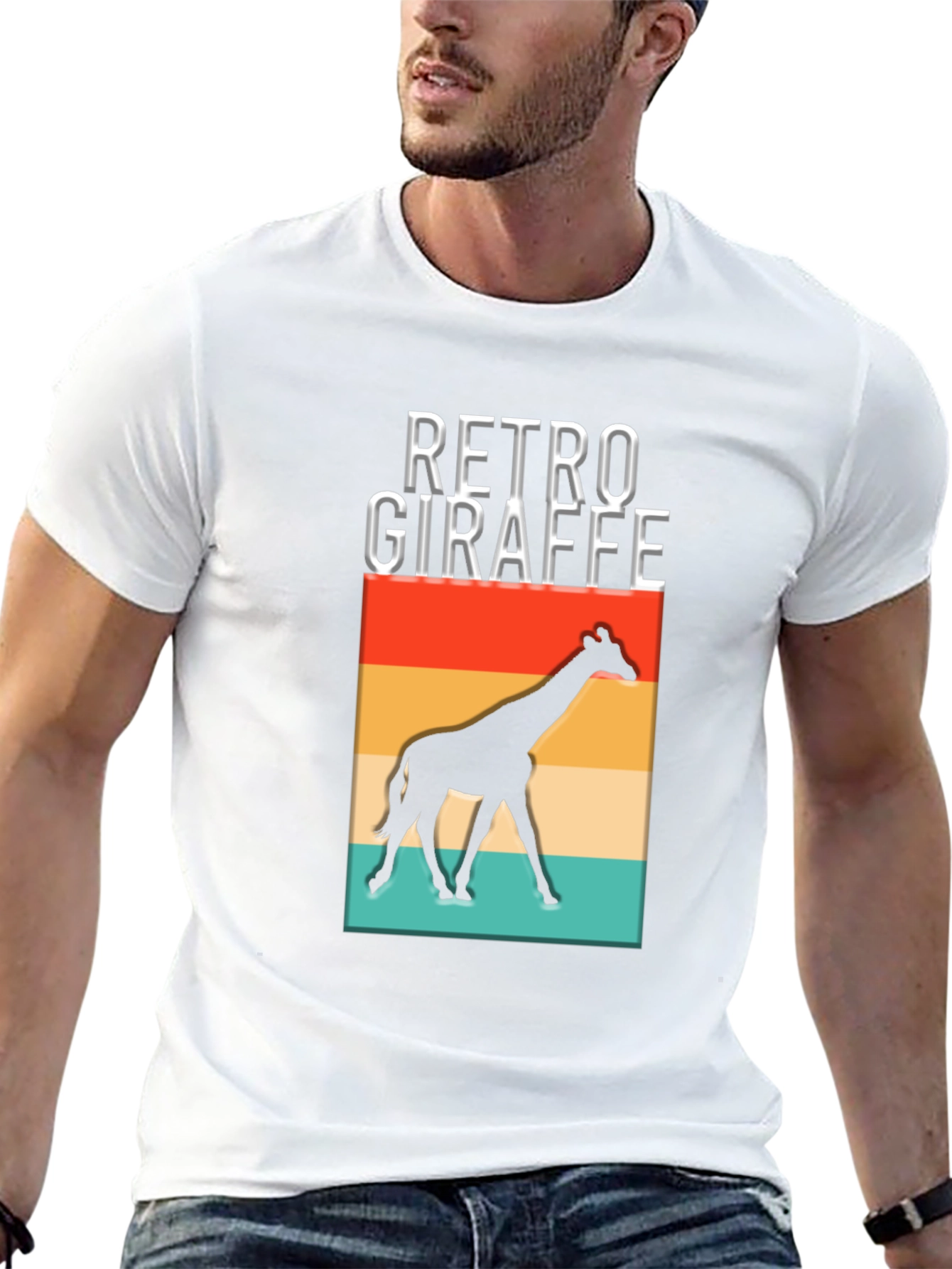 Black Retro Giraffe Graphic T-Shirt - Vintage Style view 13